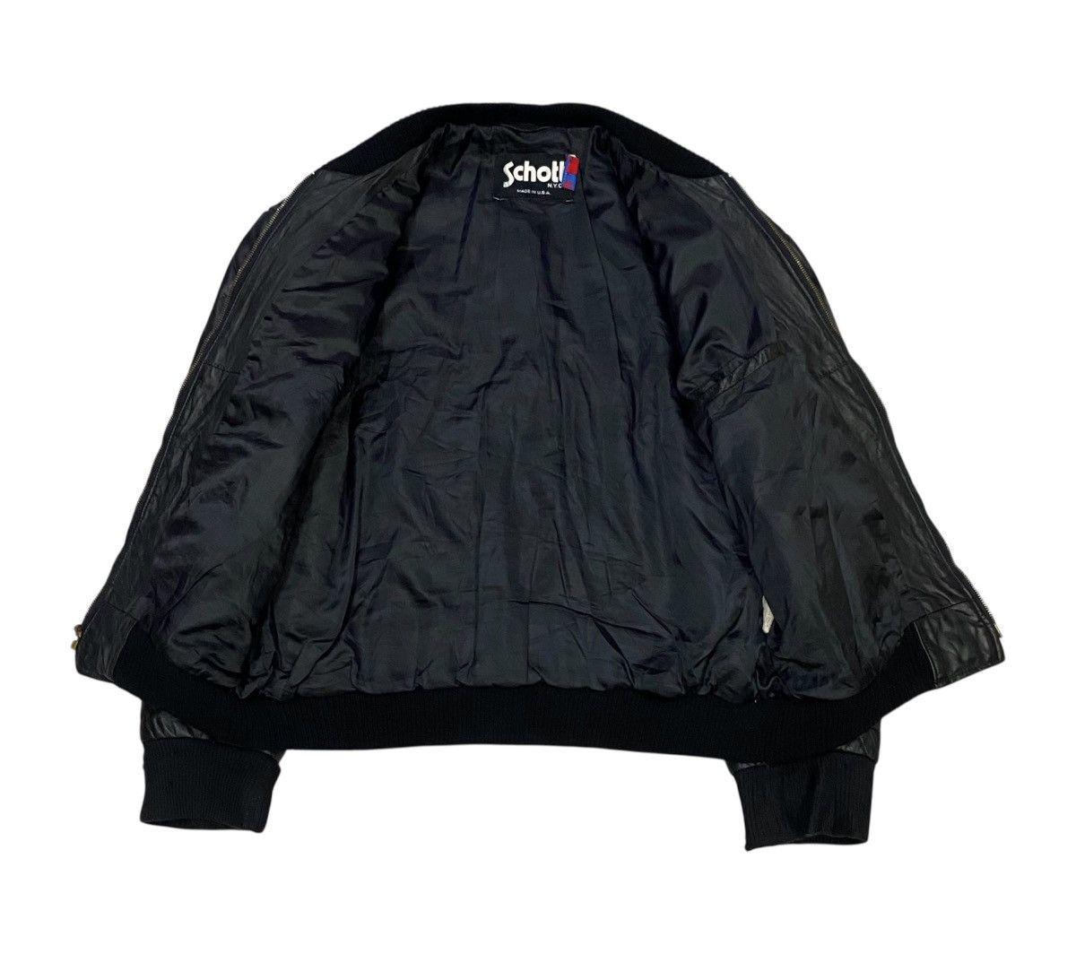 Schott Vintage 90s Schott NYC Leather Aviator Bomber Jacket Size US L / EU 52-54 / 3 - 4 Thumbnail