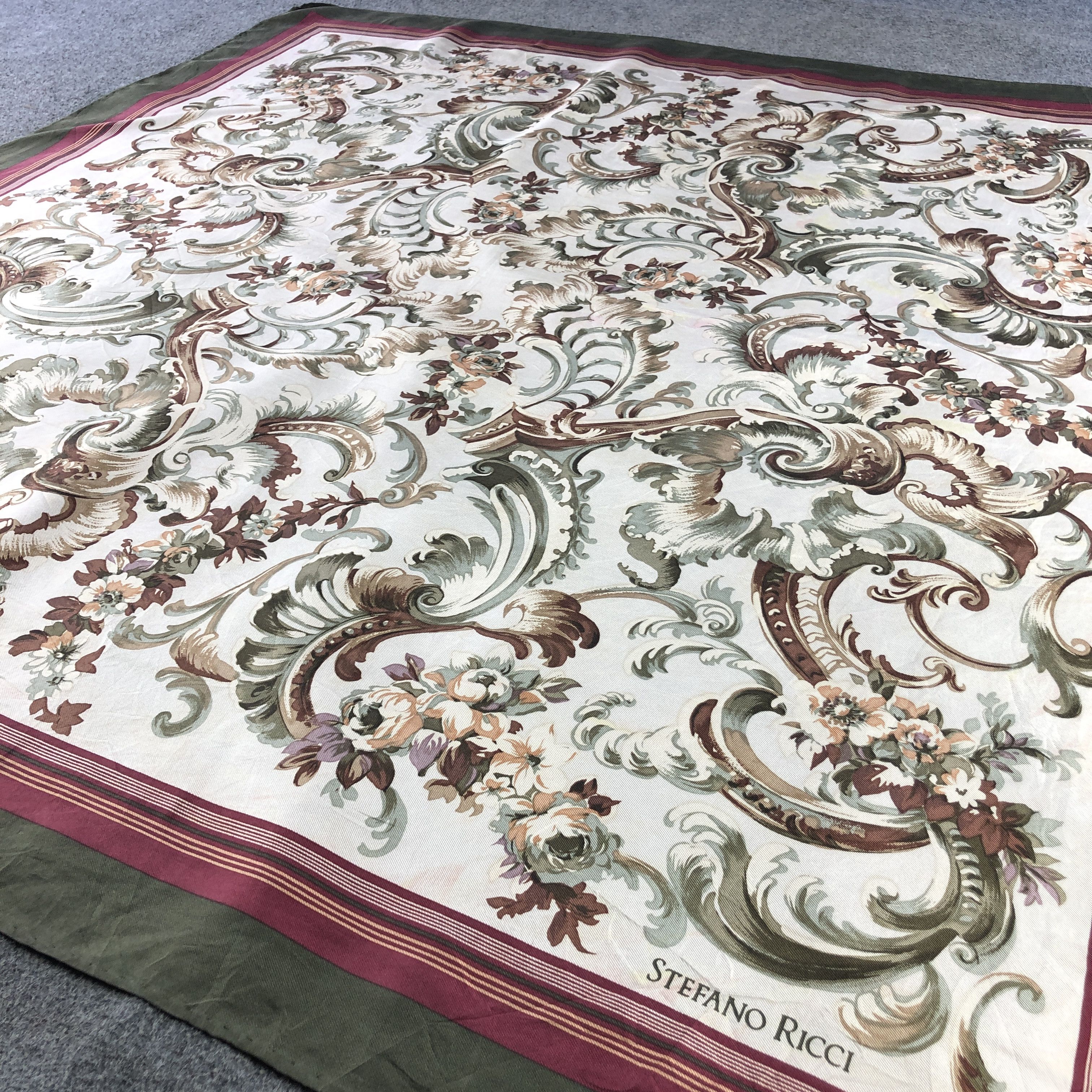 Stefano Ricci Stefano Ricci Floral Hand Rolled Silk Scarf M1179 Size ONE SIZE - 3 Thumbnail