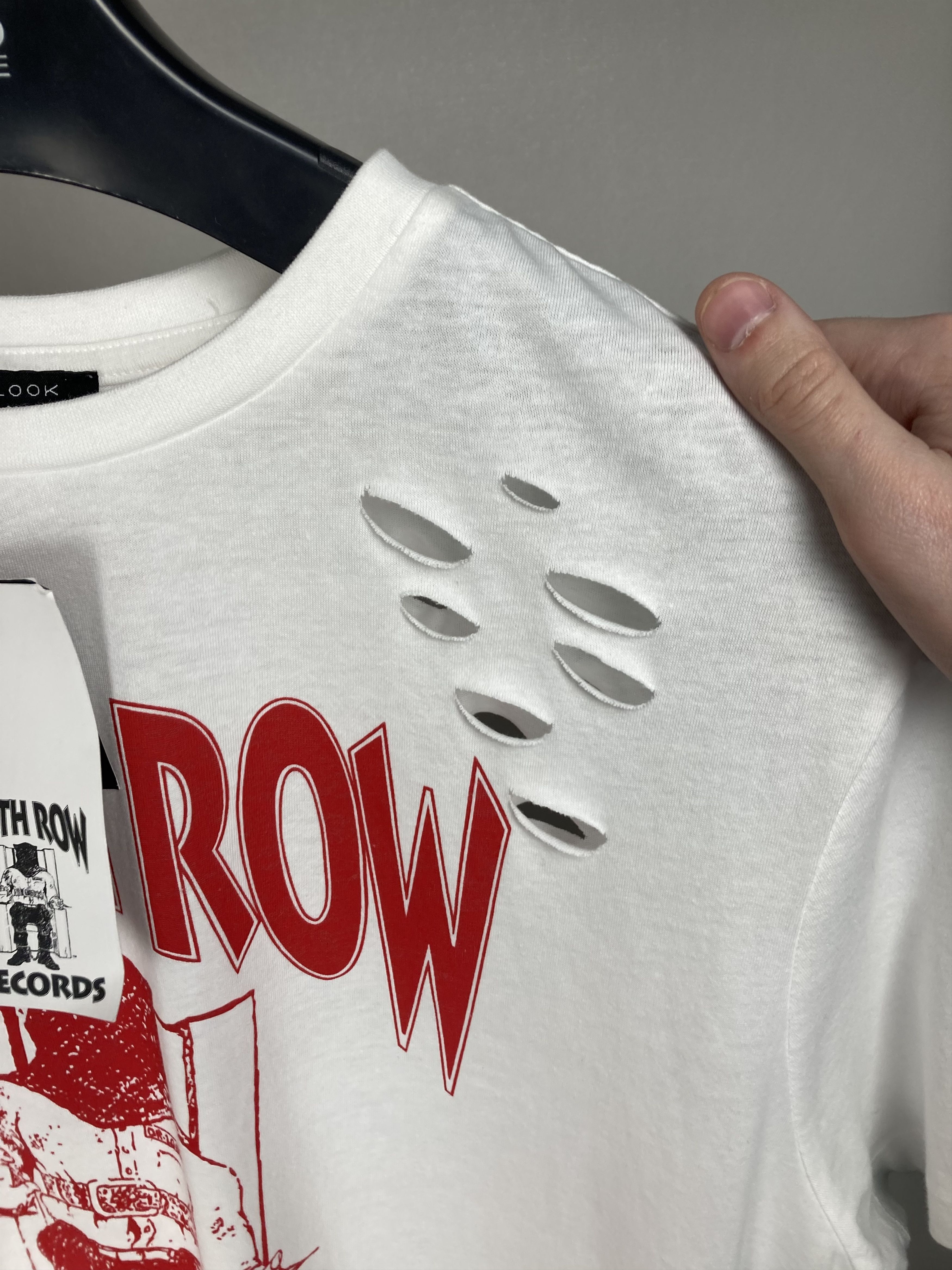 Death Row Records NWT Death Row Records White Crewneck Distressed Tshirt Size US L / EU 52-54 / 3 - 5 Thumbnail