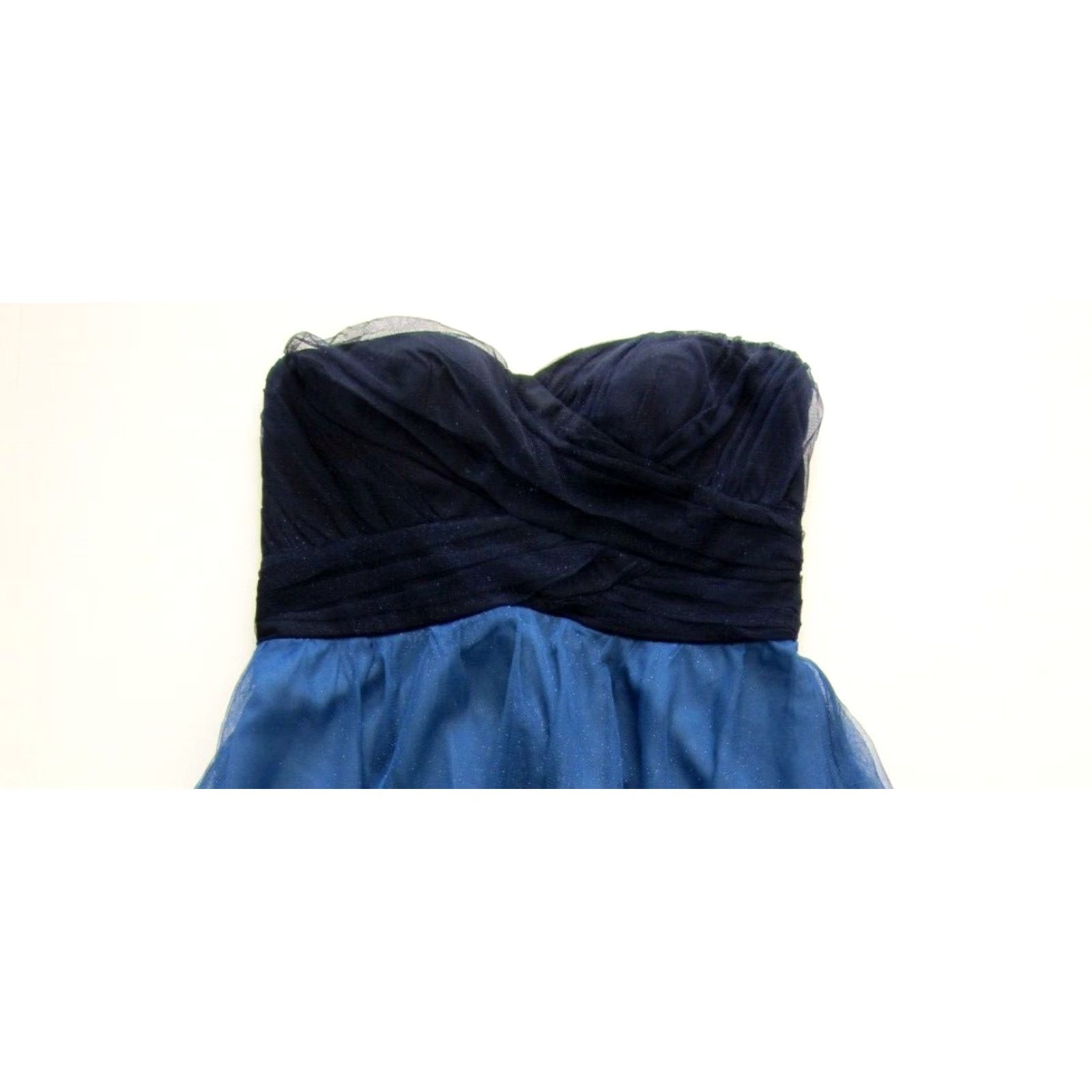 Vintage VINTAGE Teeze Me Blue Sparkly Ruched Strapless Sweetheart Party Prom Dress 11 Size L / US 10 / IT 46 - 3 Thumbnail