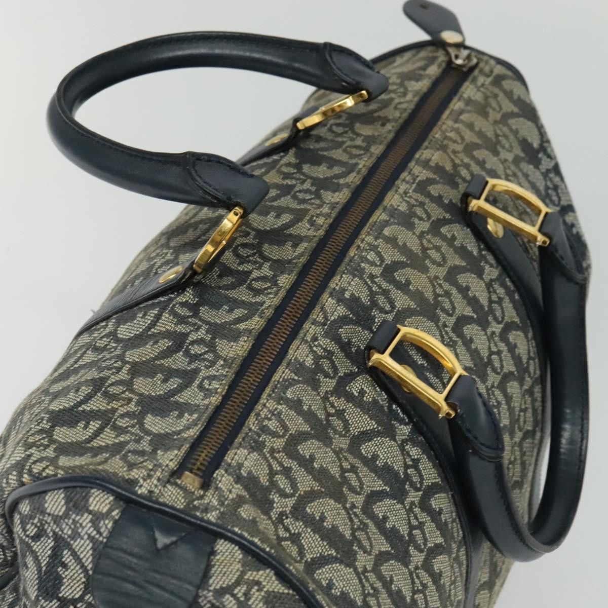 Dior DIOR Trotter Canvas Boston Bag Navy Gold Size ONE SIZE - 6 Thumbnail