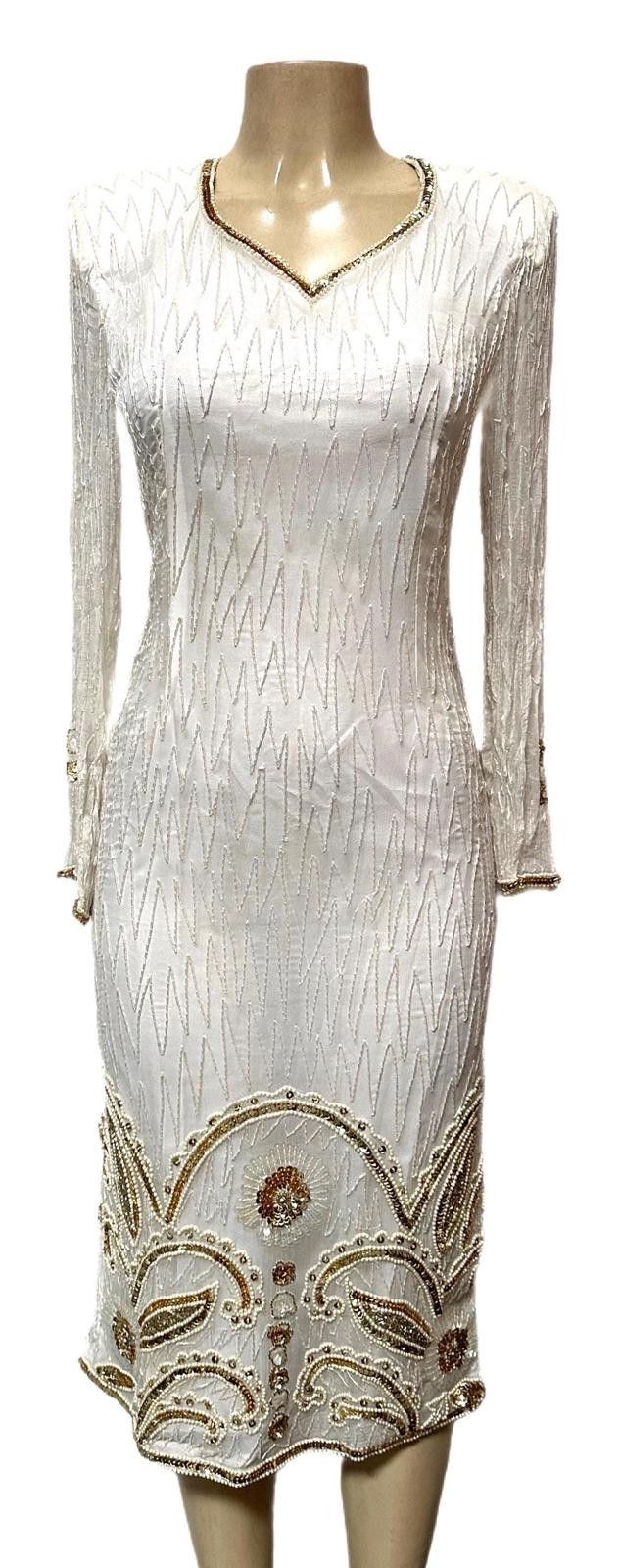 Other Sequined Dress White Gold size 14 | Grailed