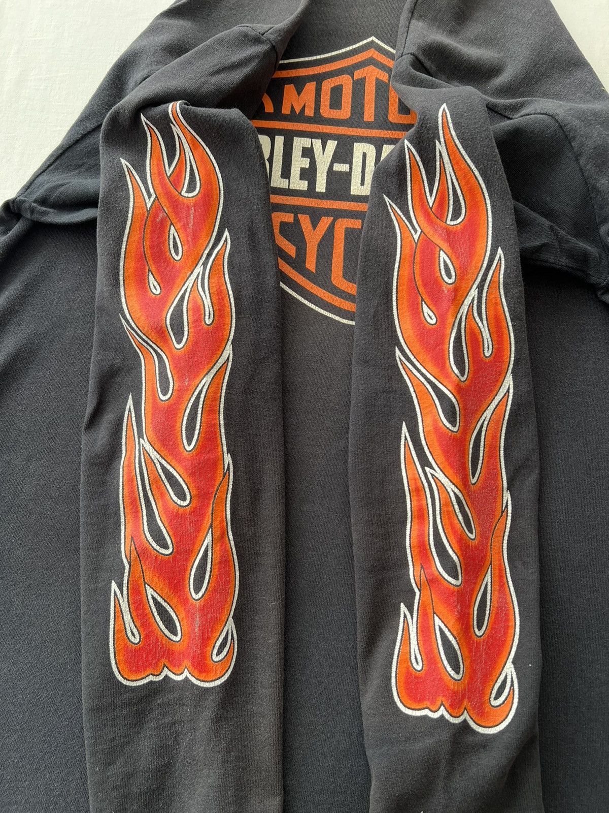 Harley Davidson Vintage 90s Harley Davidson Flame Fire Eagle Long Sleeve Size US M / EU 48-50 / 2 - 7 Thumbnail