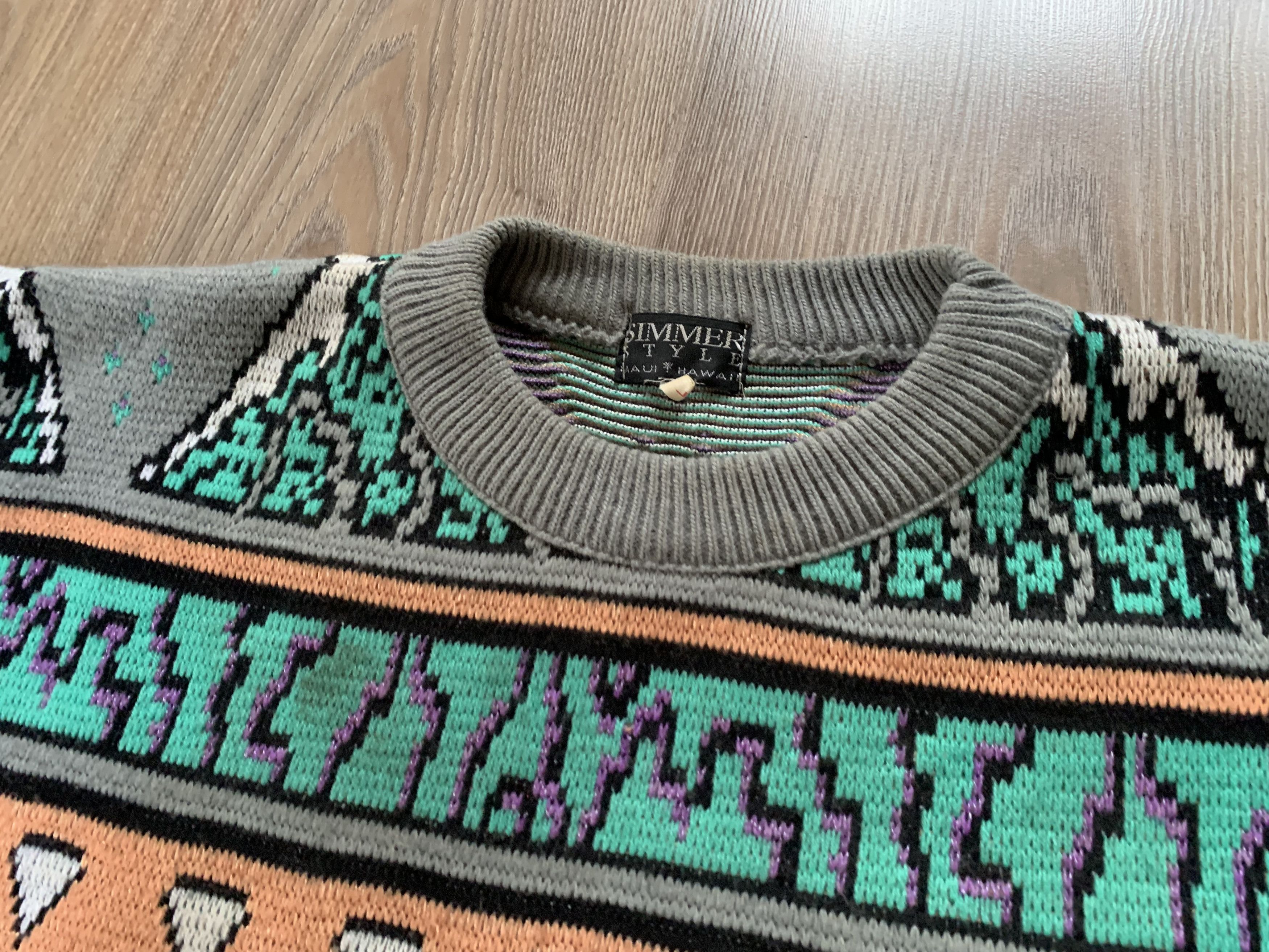 Vintage Vintage Simmer Style Knit Wool Printed Sweater Size US L / EU 52-54 / 3 - 6 Thumbnail
