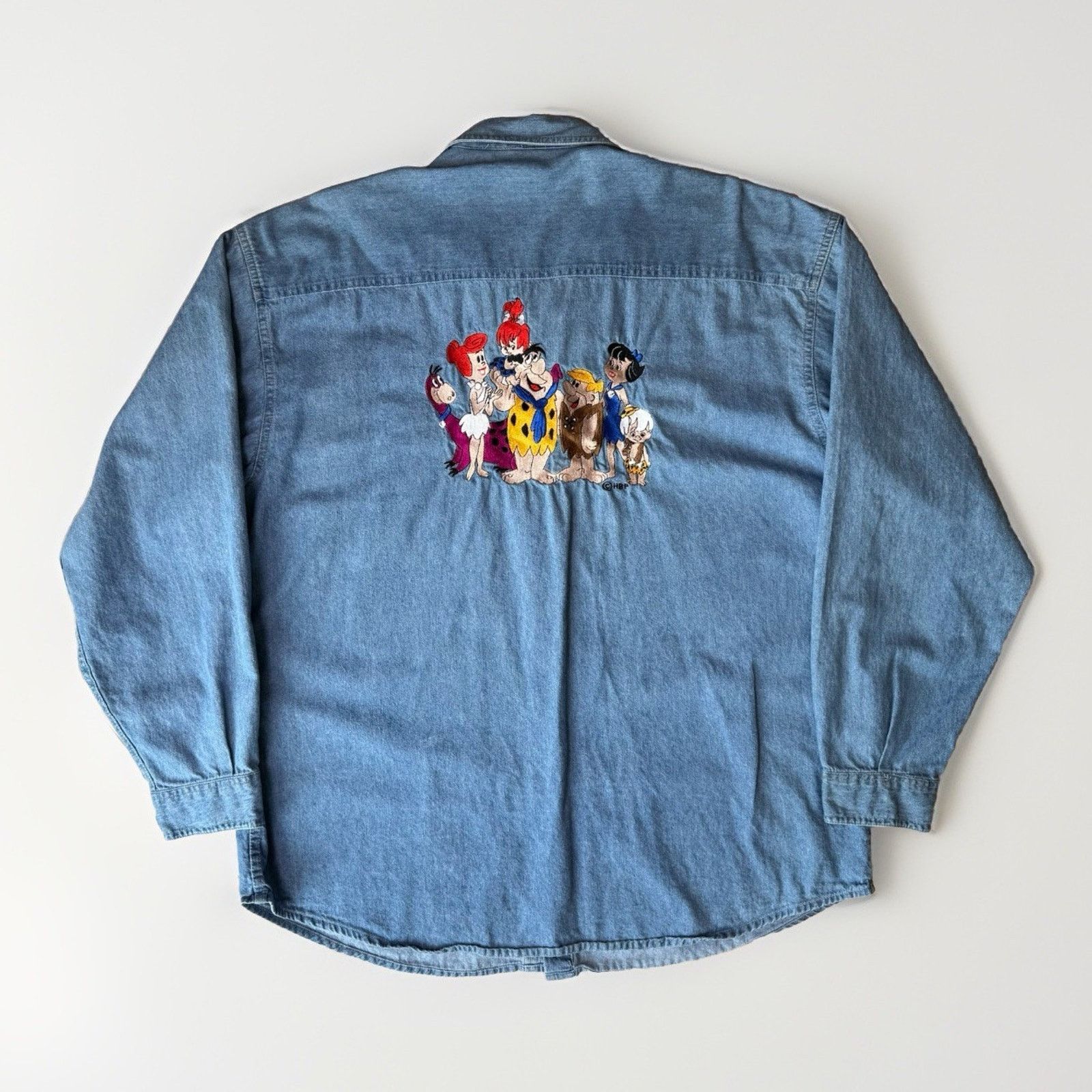 Vintage Vintage Flintstones Shirt Large Blue Long Sleeve Button Up Size US L / EU 52-54 / 3 - 1 Thumbnail