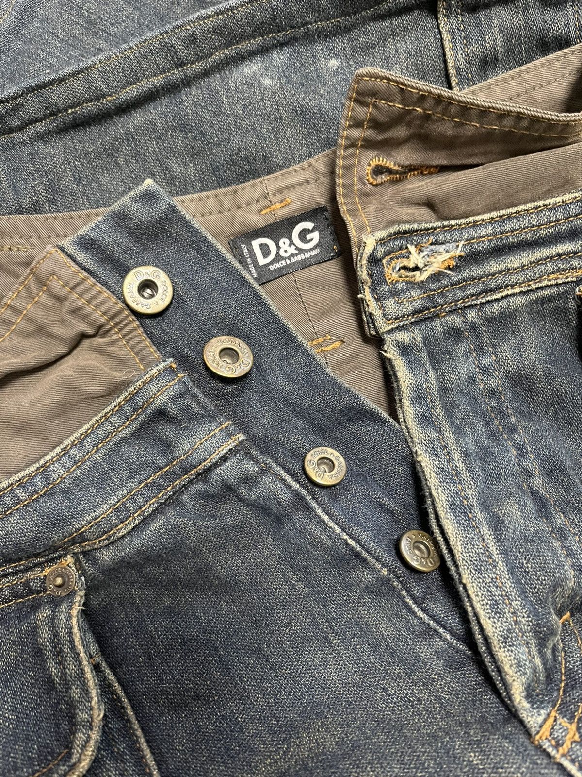 Dolce & Gabbana × Vintage Dolce Gabbana Double Waist Cargo Zip Denim Jeans Size US 34 / EU 50 - 11 Thumbnail