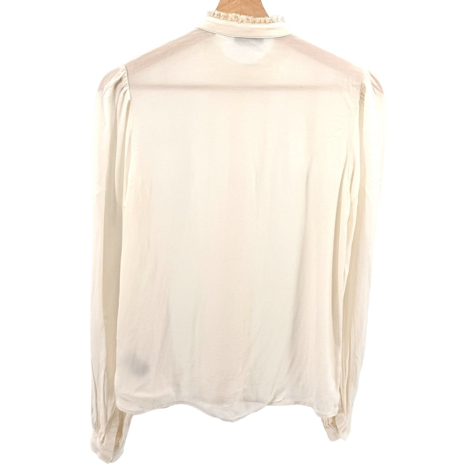 & Other Stories Cream Lace Pintuck Button Down Blouse Size XS / US 0-2 / IT 36-38 - 4 Thumbnail