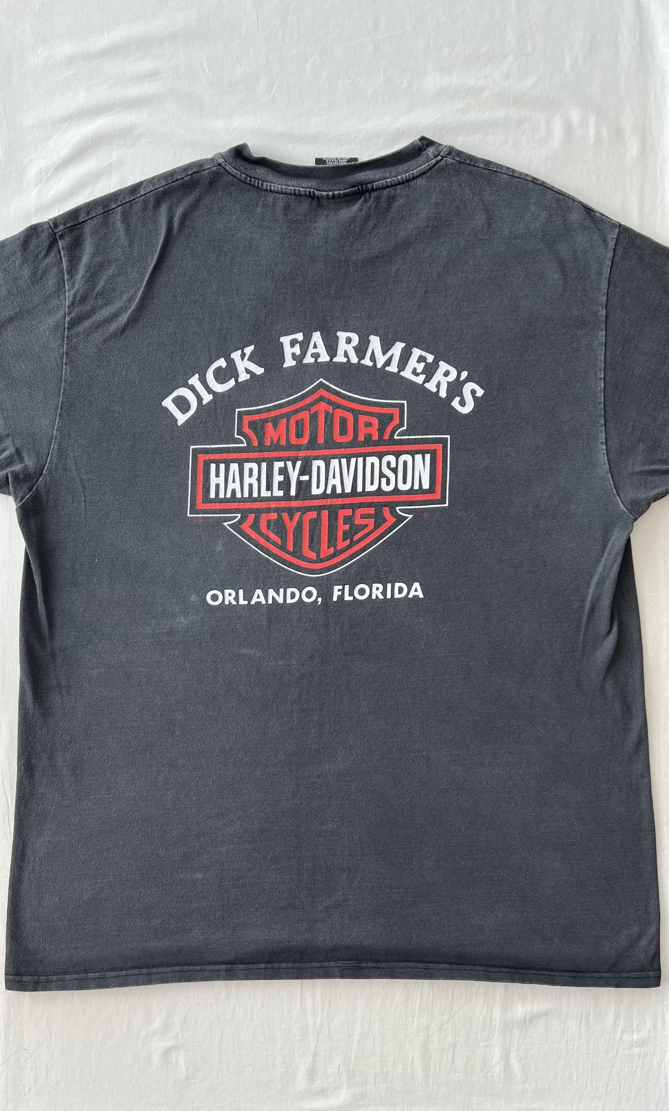 Harley Davidson Vintage 90s Harley Davidson 1958 Panhead Florida Black Tee Size US XL / EU 56 / 4 - 18 Thumbnail
