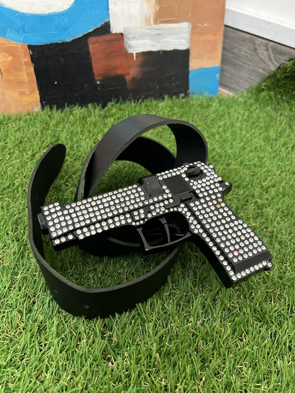 Vintage Vintage Pistil Rhinestone Studded Buckle Belt Size ONE SIZE - 1 Thumbnail