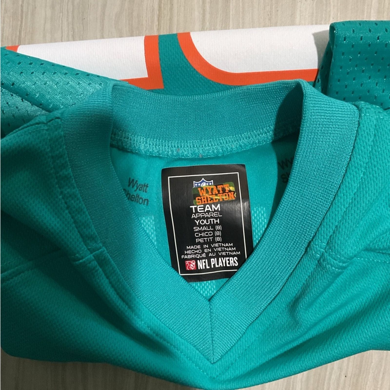 NFL Miami Dolphins Tyreek Hill #10 NFL Jersey Aqua Youth Size US XL / EU 56 / 4 - 5 Thumbnail