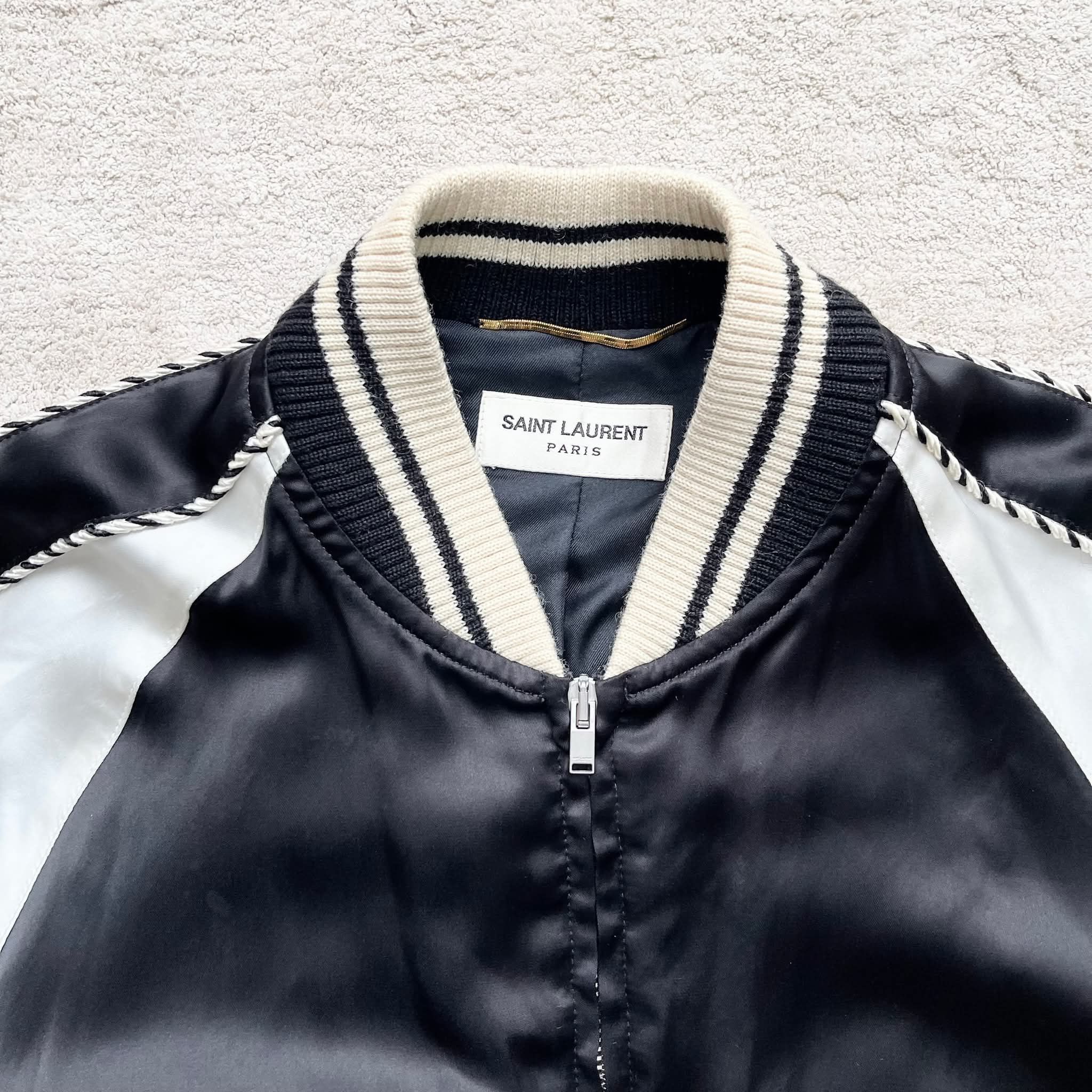 Hedi Slimane × Saint Laurent Paris HEDI SLIMANE X SAINT LAURENT BLOOD LUSTER VARSITY JACKET F38 Size S / US 4 / IT 40 - 4 Thumbnail