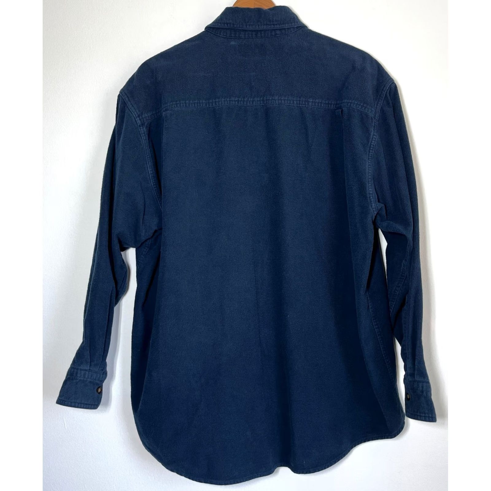 Levi's VINTAGE Levi's Shirt Chamois Flannel Button-Up Navy XL Men's 90s Classic Outdoor Pockets Size US XL / EU 56 / 4 - 2 Thumbnail