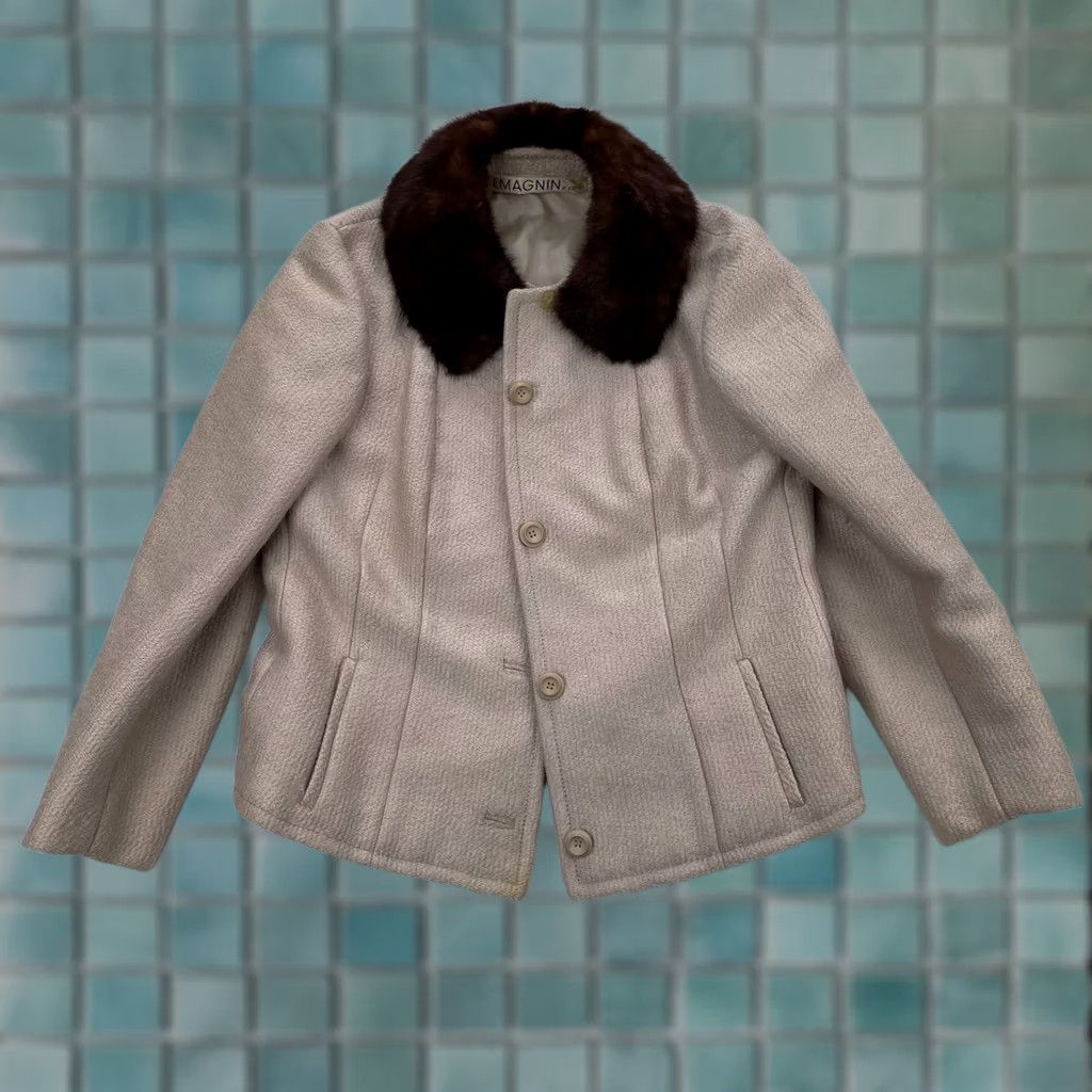 Vintage VINTAGE I Magnin Coat Womens M White Fur Collared 1970s Jacket France Size M / US 6-8 / IT 42-44 - 1 Thumbnail