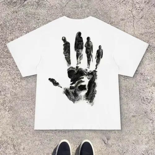 VIBE White casual retro palm pattern cotton t-shirt Size US M / EU 48-50 / 2 - 3 Thumbnail