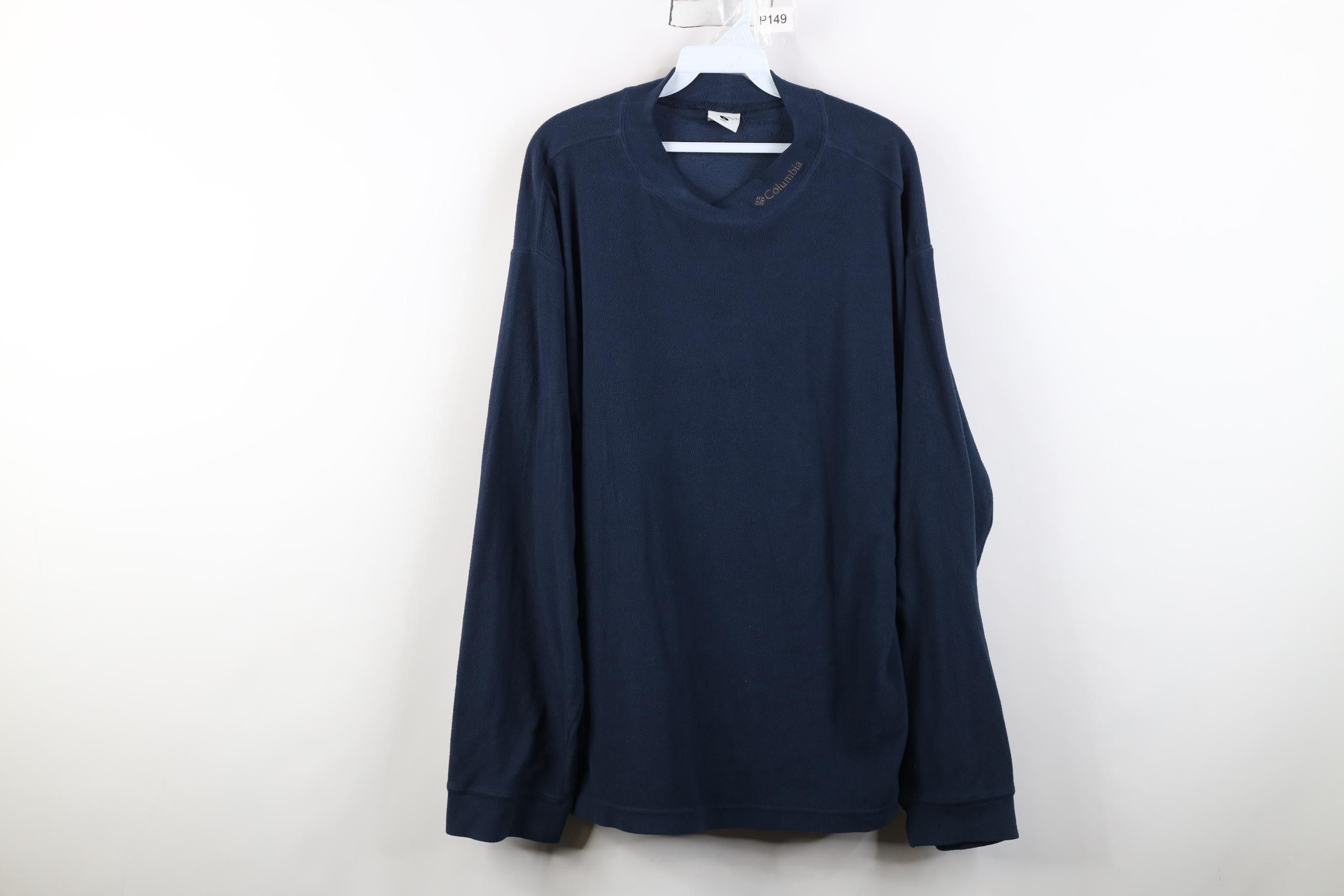 Columbia Vintage 90s Y2K Columbia Fleece Mock Neck Sweater Blue Size US L / EU 52-54 / 3 - 1 Thumbnail