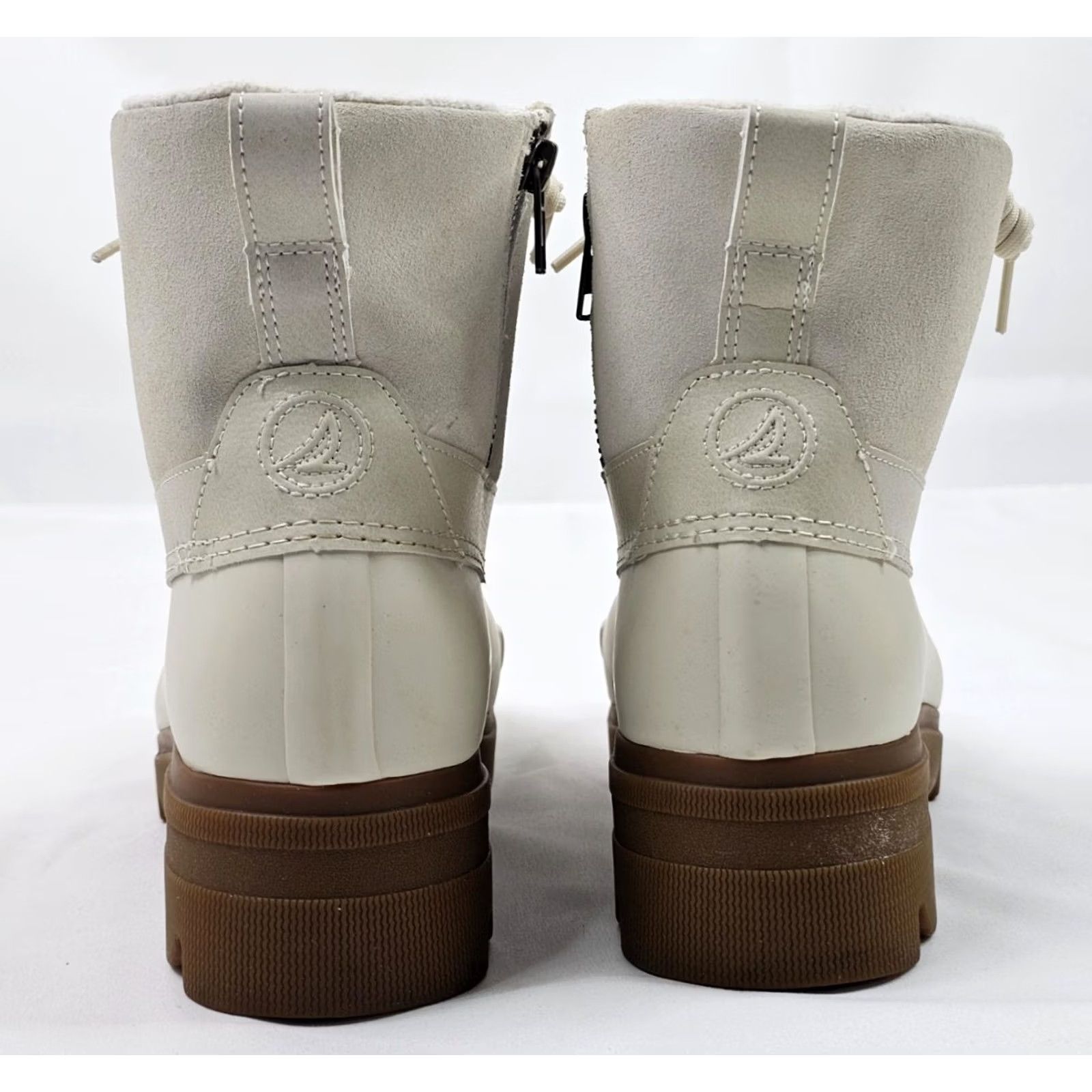 Sperry SPERRY Duck Boot Women 9.5 Ivory Fleece Lined Waterproof Suede Ascend Syren Size L / US 10 / IT 46 - 7 Thumbnail