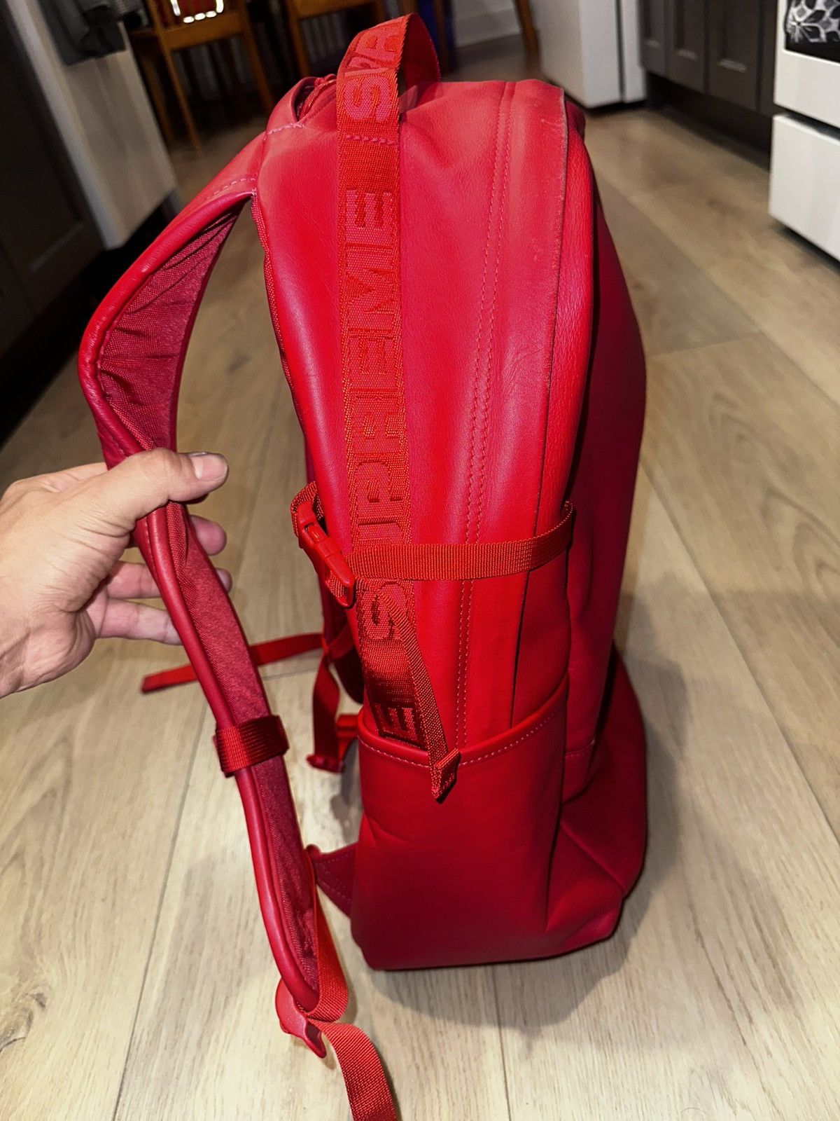 Supreme Supreme - Leather Backpack Red Size ONE SIZE - 14 Thumbnail