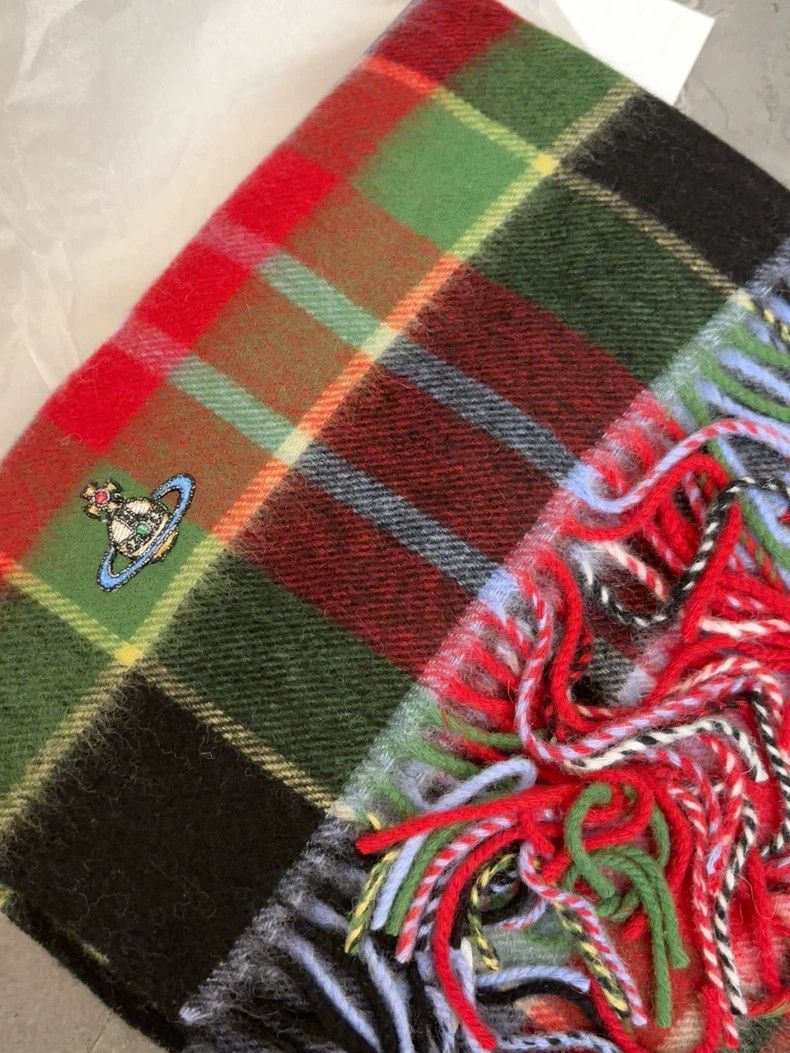 Vivienne Westwood Vivienne Westwood Wool scarf, red and green checkered Size ONE SIZE - 3 Thumbnail
