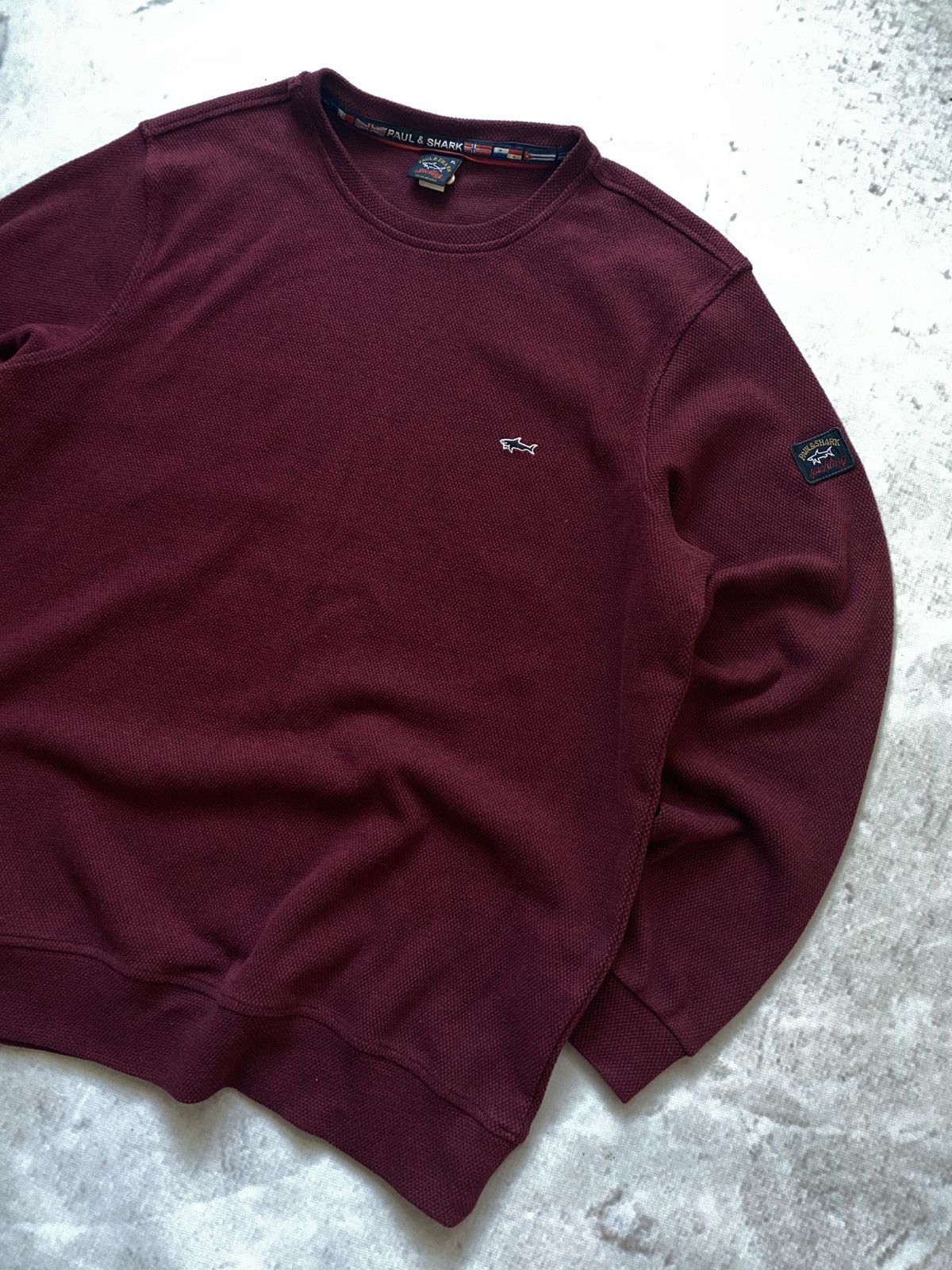 Paul & Shark × Vintage Paul Shark Luxury Italian Designers Sweater Y2k Dark Cherry Size US L / EU 52-54 / 3 - 3 Thumbnail
