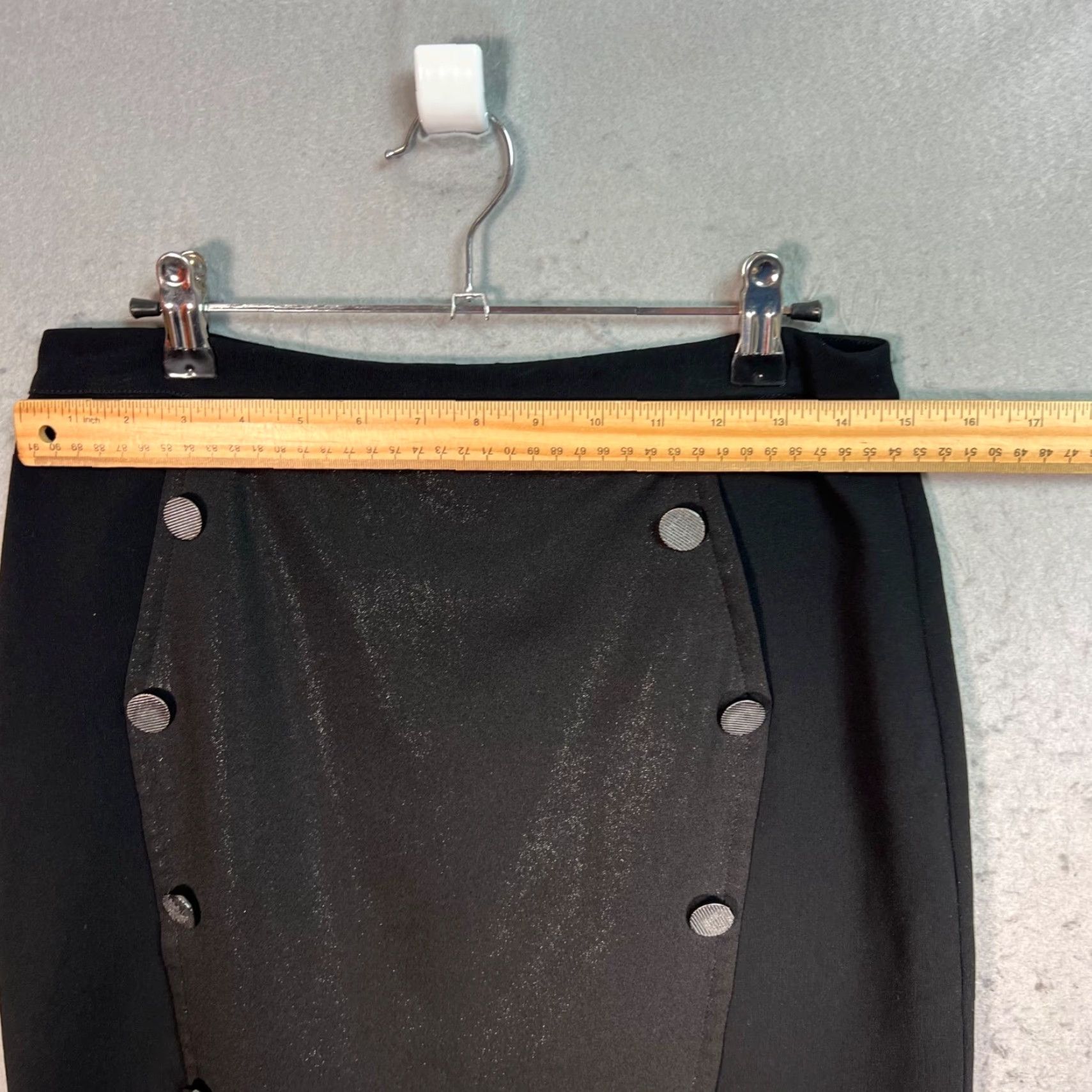 The Kooples The Kooples Skirt Womens Size S Black Pencil Short with Button Accents - Cotton Polyester Casual Short Skirt Womens Small Size 28" / US 6 / IT 42 - 4 Thumbnail