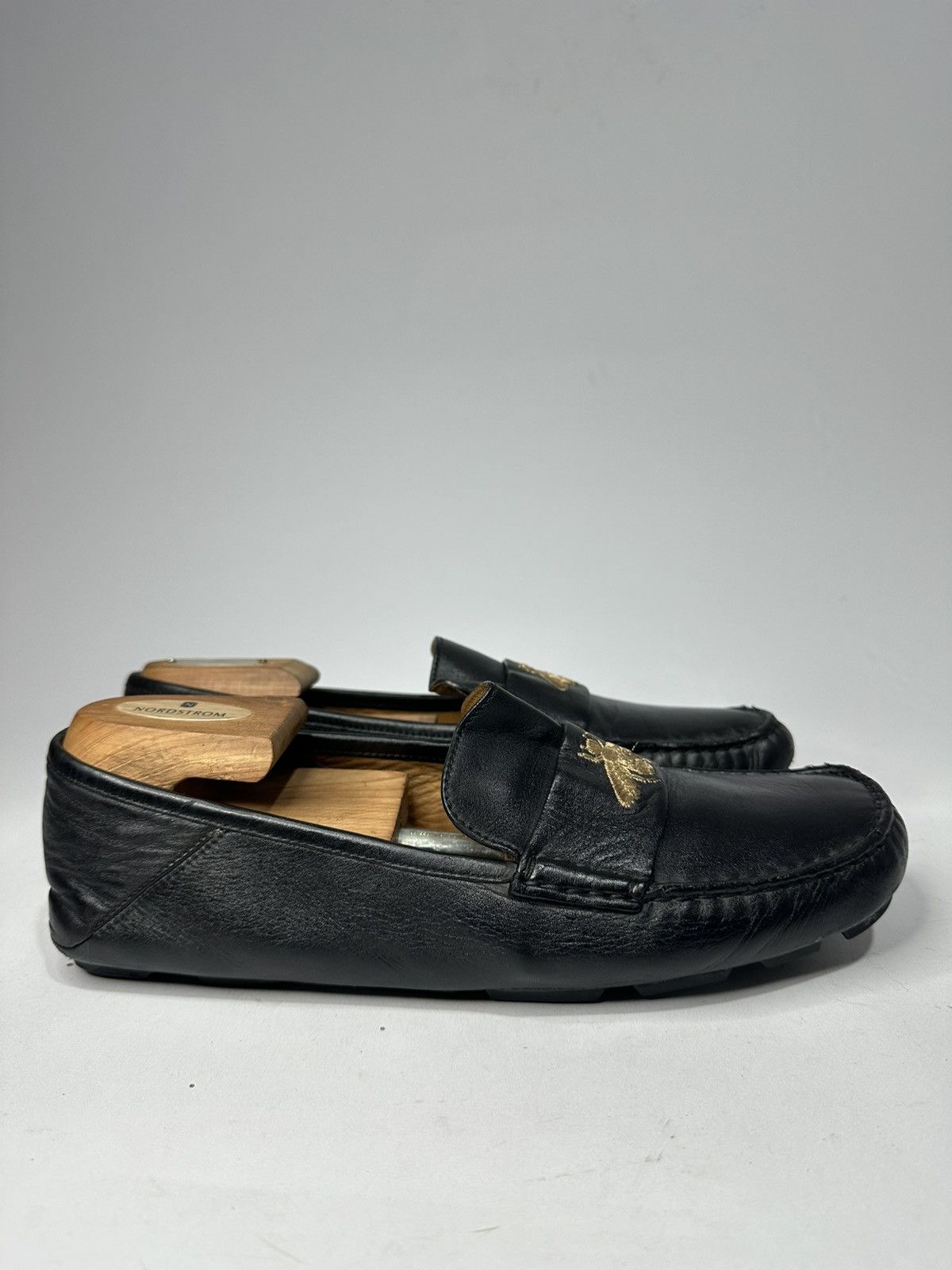 Gucci Gucci Bee 🐝 Embroidery Black Leather Driving Loafer. Size US 8 / EU 41 - 1 Thumbnail