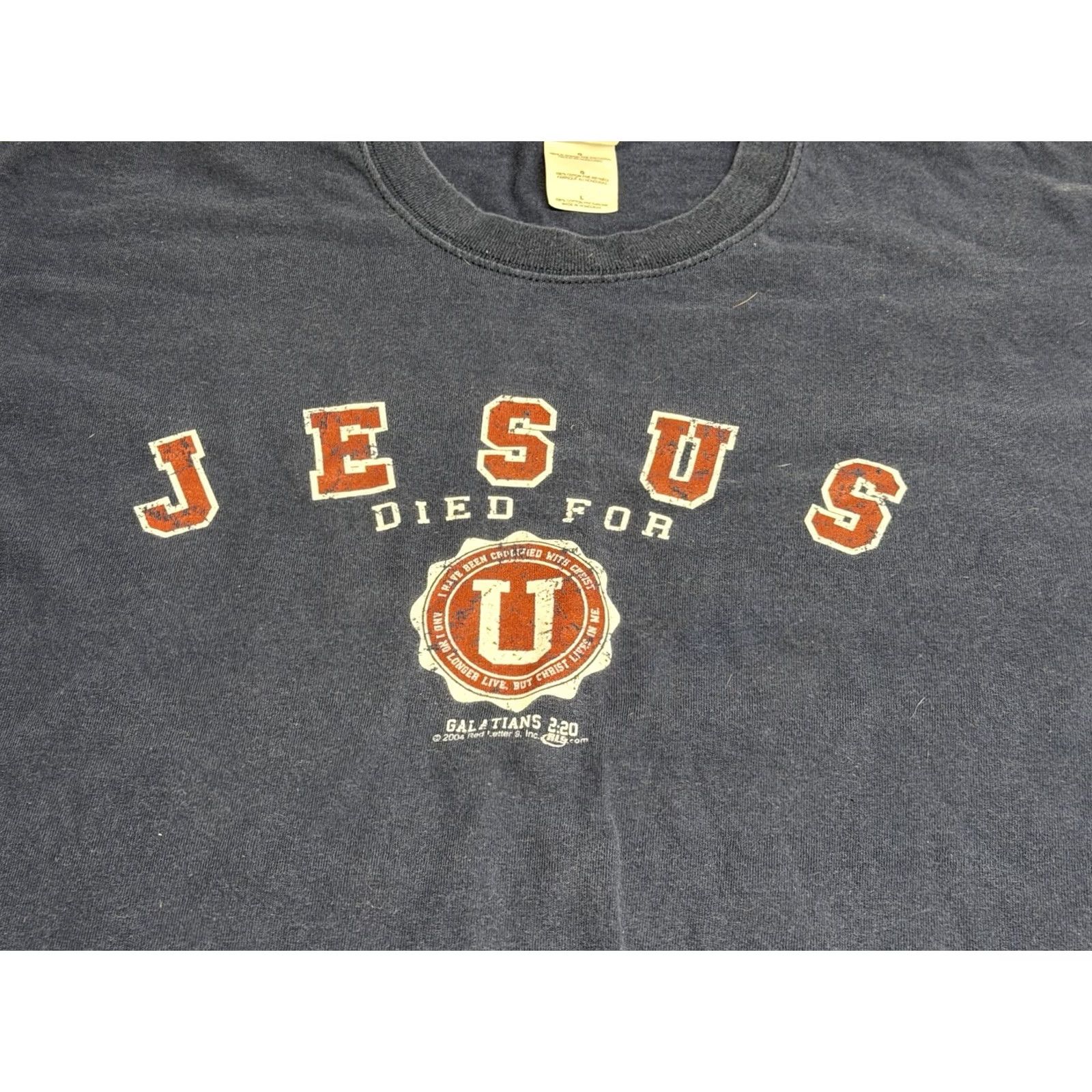 Gildan VINTAGE Jesus Died For You Galatians 2:20 T-Shirt Mens Sz L Blue 90s Parody Tee Shirt Gildan Softee Size US L / EU 52-54 / 3 - 3 Thumbnail