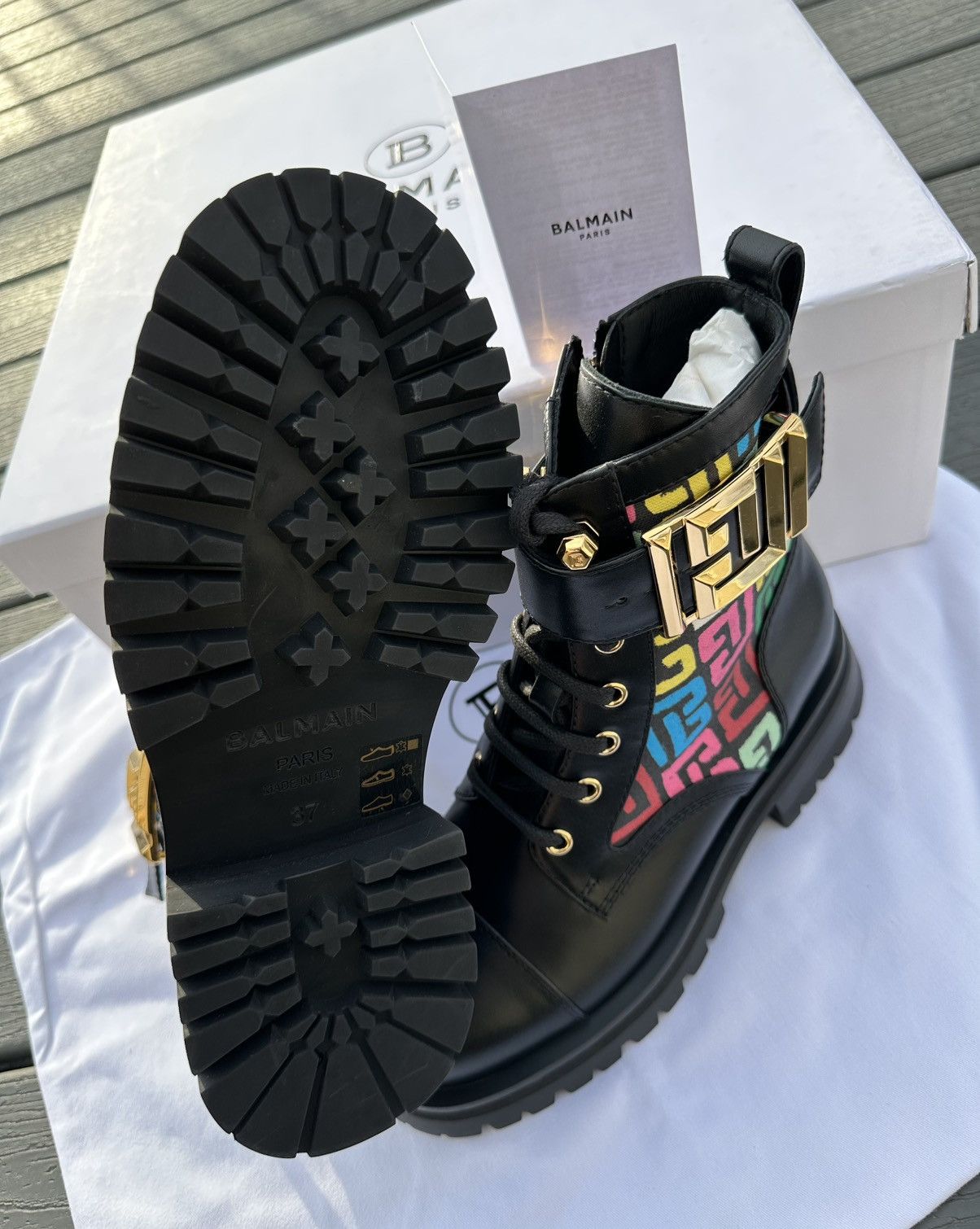 Balmain Balmain Paris Ranger Ankle Boot Charlie Army Womens (Size 9) Size US 9 / IT 39 - 8 Thumbnail