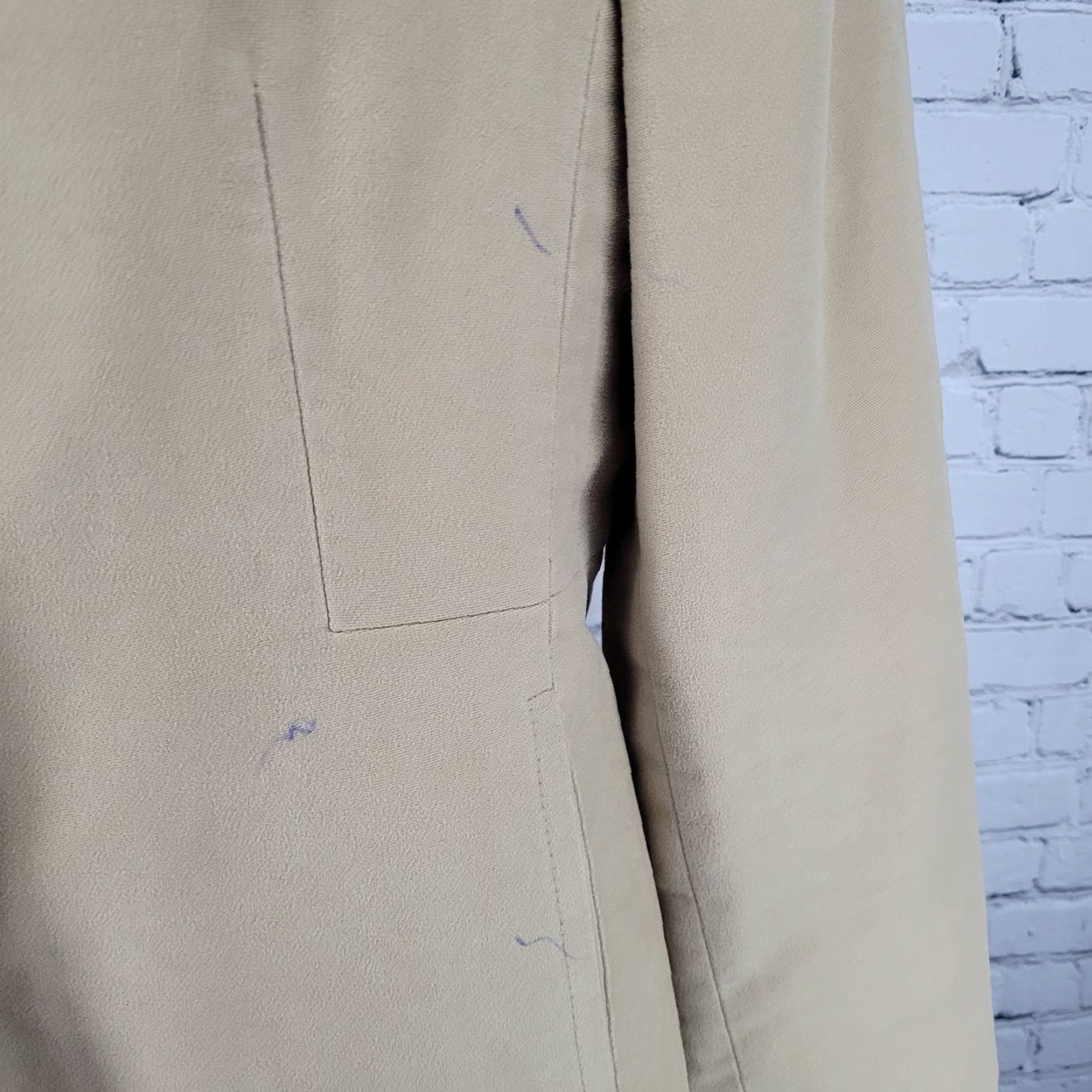 Ann Taylor VINTAGE Ann Taylor Coat Womens 2 Brown 100% Cotton Buttoned Lined Pockets Notch Collared Mid-Length Long Sleeve Dry Clean Only Size XS / US 0-2 / IT 36-38 - 5 Thumbnail