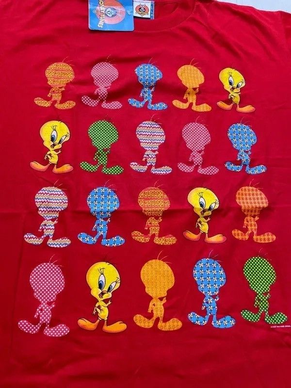 Warner Bros Looney Tunes Sz L Monogram Tweety 1998 Vintage Deadstock Size US L / EU 52-54 / 3 - 2 Thumbnail