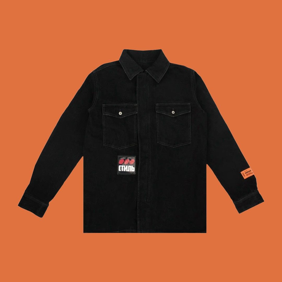 Heron Preston Heron Preston “Стиль” Logo Patch Denim Jacket ‘Black’ Size US XXL / EU 58 / 5 - 1 Thumbnail