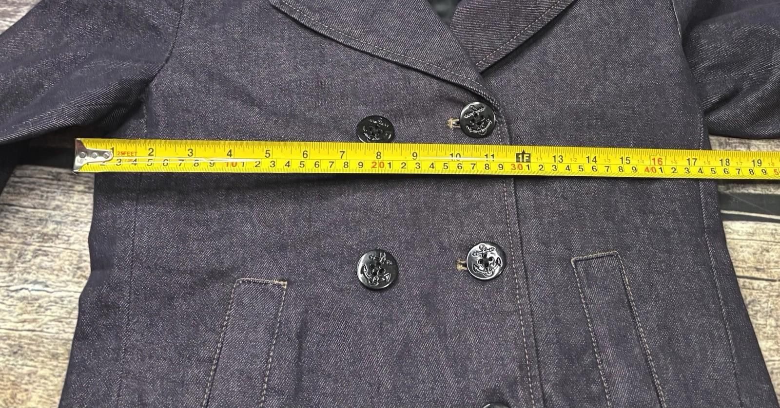 Gap VTG Gap Pea Coat Jacket Women's XS Denim Cotton Purple Size XS / US 0-2 / IT 36-38 - 10 Thumbnail