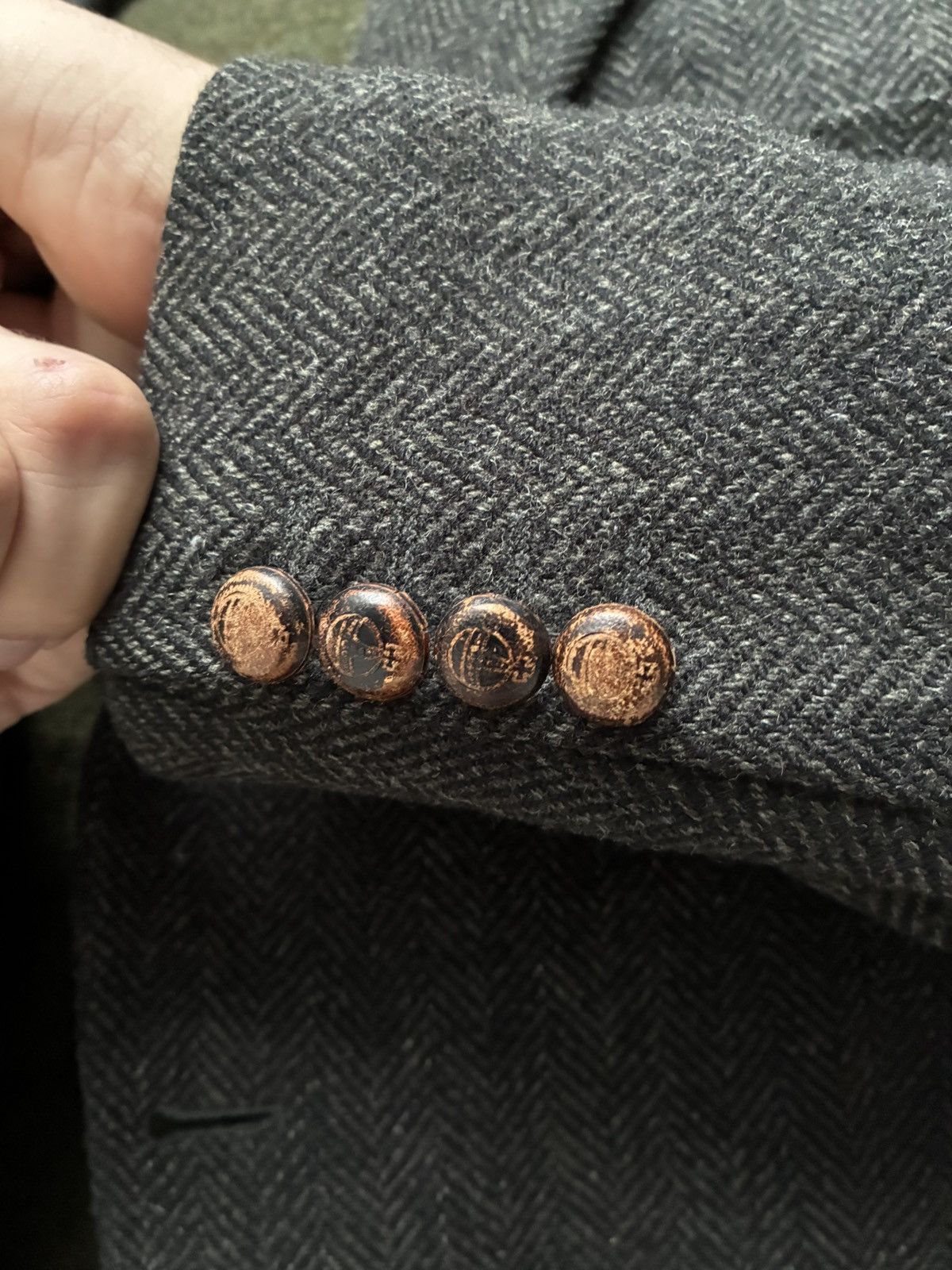 Harris Tweed MARIO BARUTTI HARRIS TWEED EXCLUSIVE HERRINGBONE SPORT COAT Size 44R - 5 Thumbnail