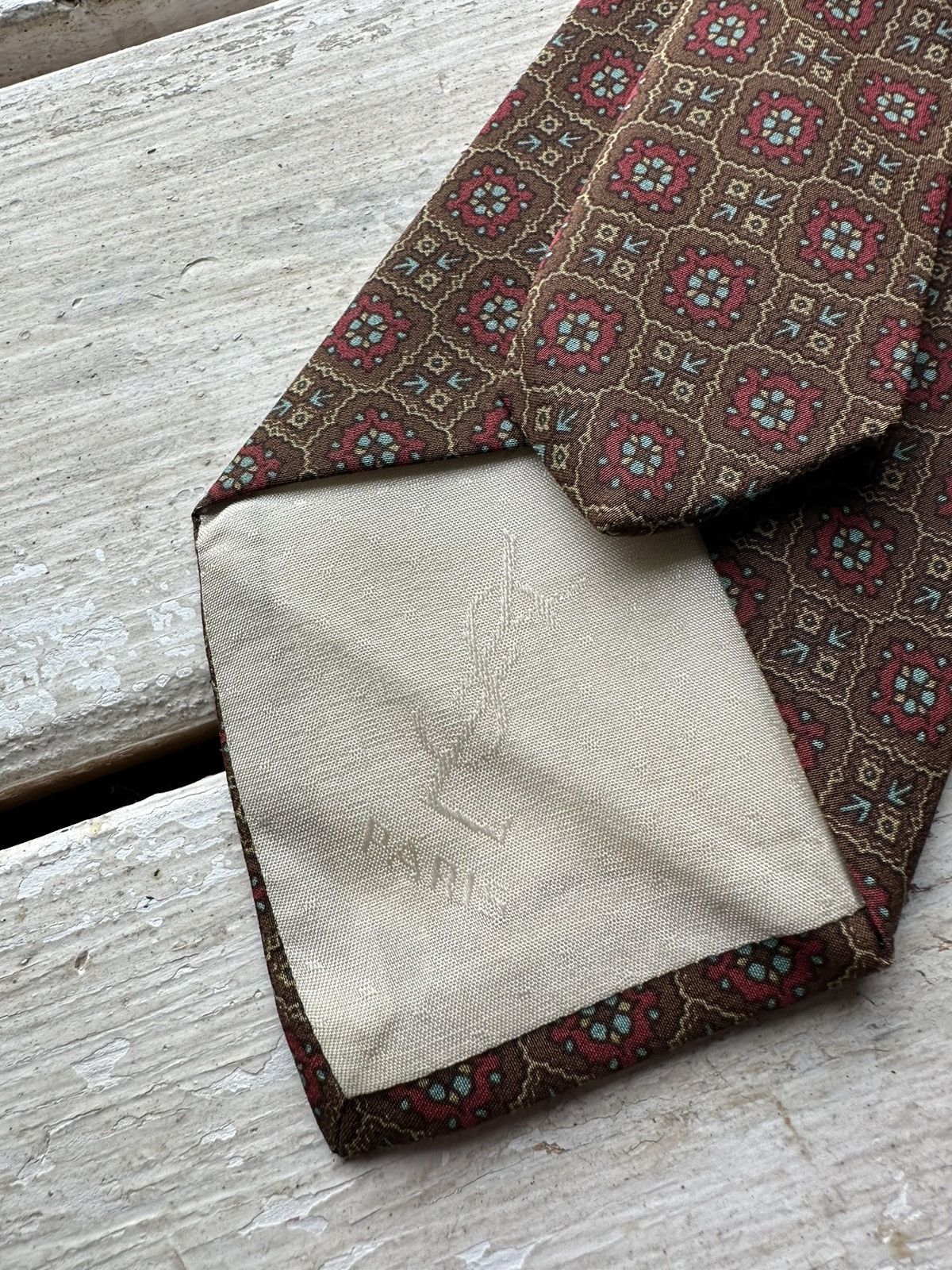 Designer × Yves Saint Laurent GRAIL🚨 Yves Saint Laurent YSL tie 80s vintage old money Size ONE SIZE - 2 Thumbnail