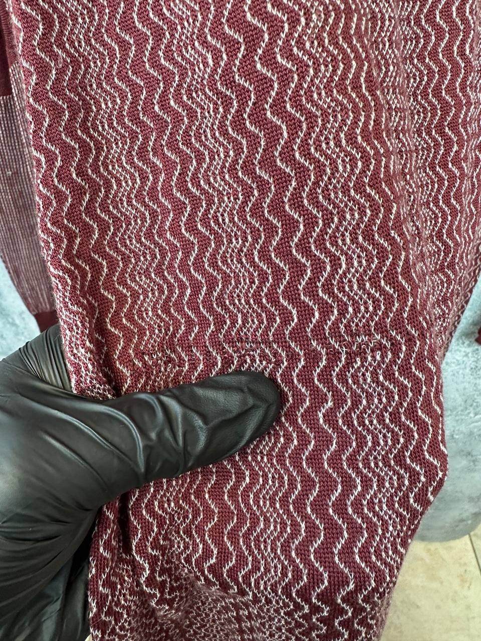 Prada Prada Knit Sheer Maxi Dress Burgundy Zigzag Pattern Italy Size L / US 10 / IT 46 - 17 Thumbnail