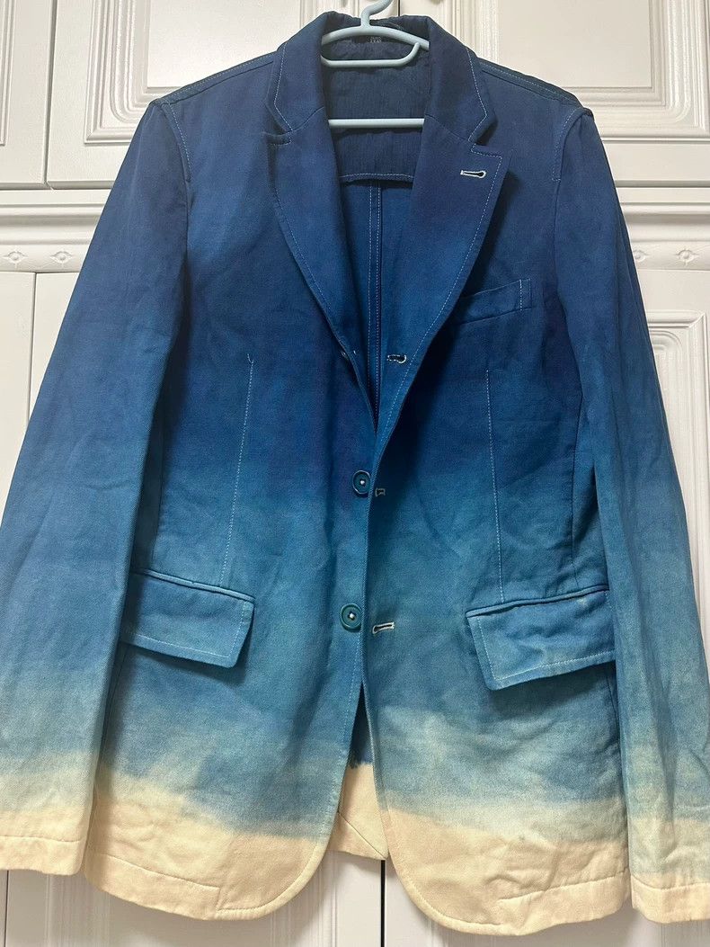 Ann Demeulemeester Ann Demeulemeester Gradient Blue Blazer Size US XXS / EU 40 - 1 Thumbnail