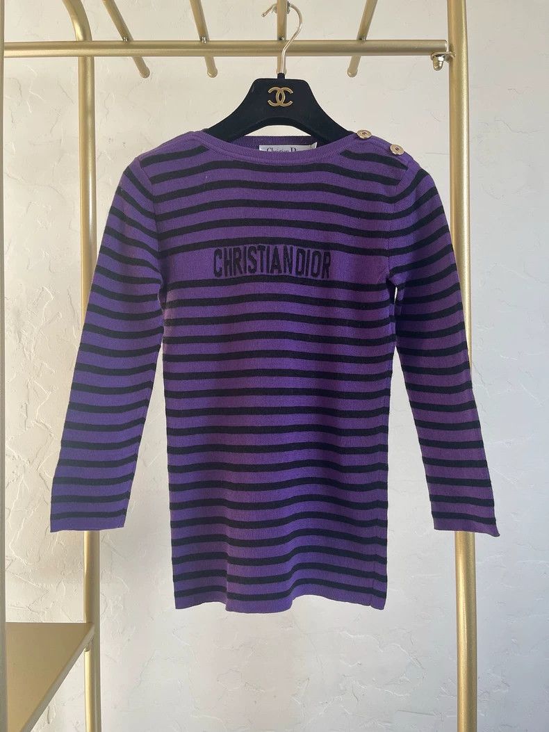Dior Dior Classic purple striped long sleeves Size XS / US 0-2 / IT 36-38 - 1 Thumbnail