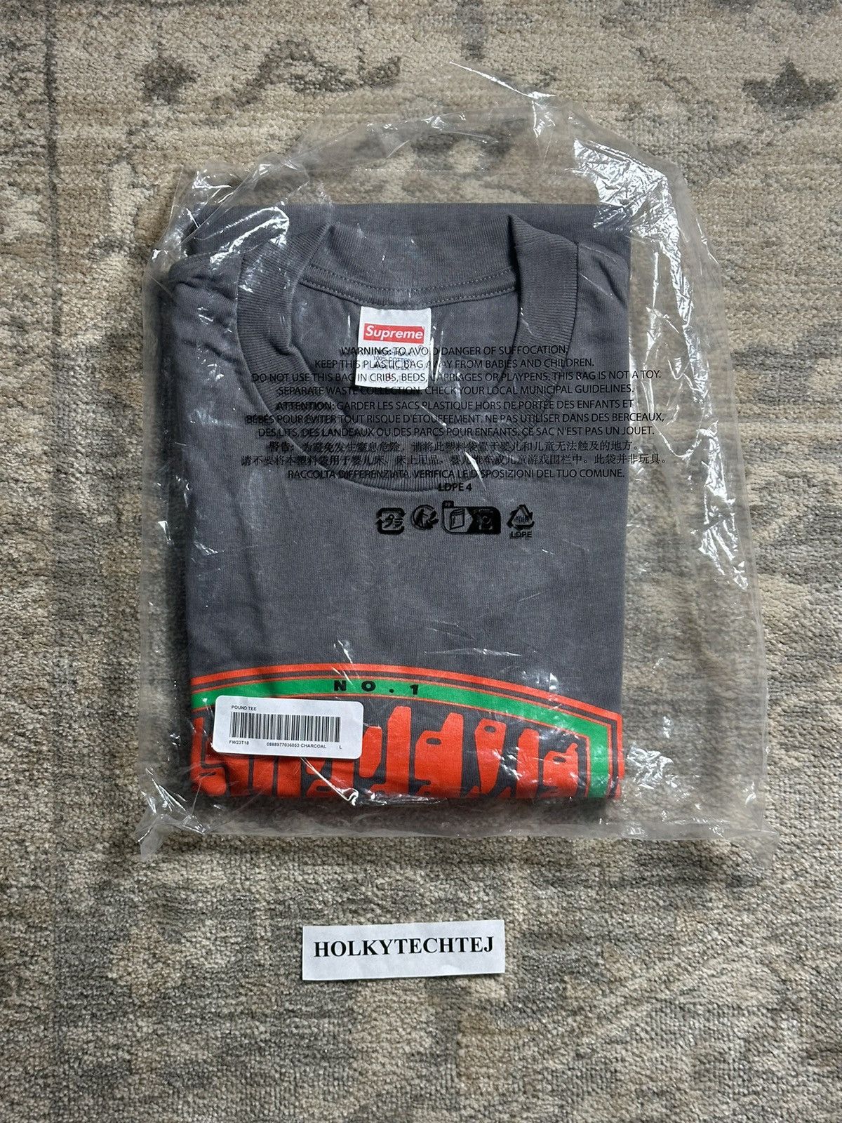 Supreme Supreme Pound Tee - Charcoal - L - FW23 Size US L / EU 52-54 / 3 - 2 Thumbnail