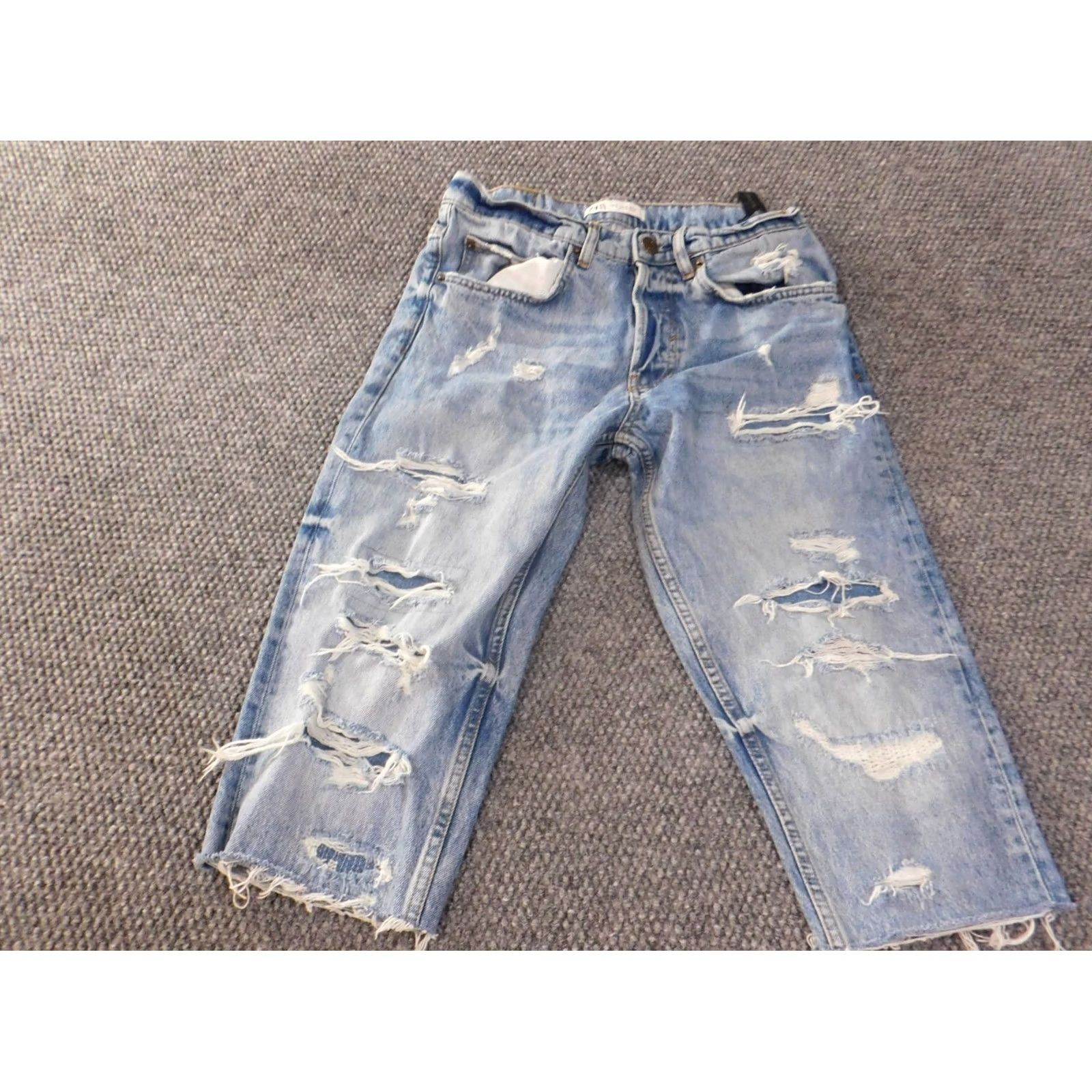 Zara Zara Denim Shorts Men 30 Blue Distressed Light Wash Casual Size US 30 / EU 46 - 4 Thumbnail