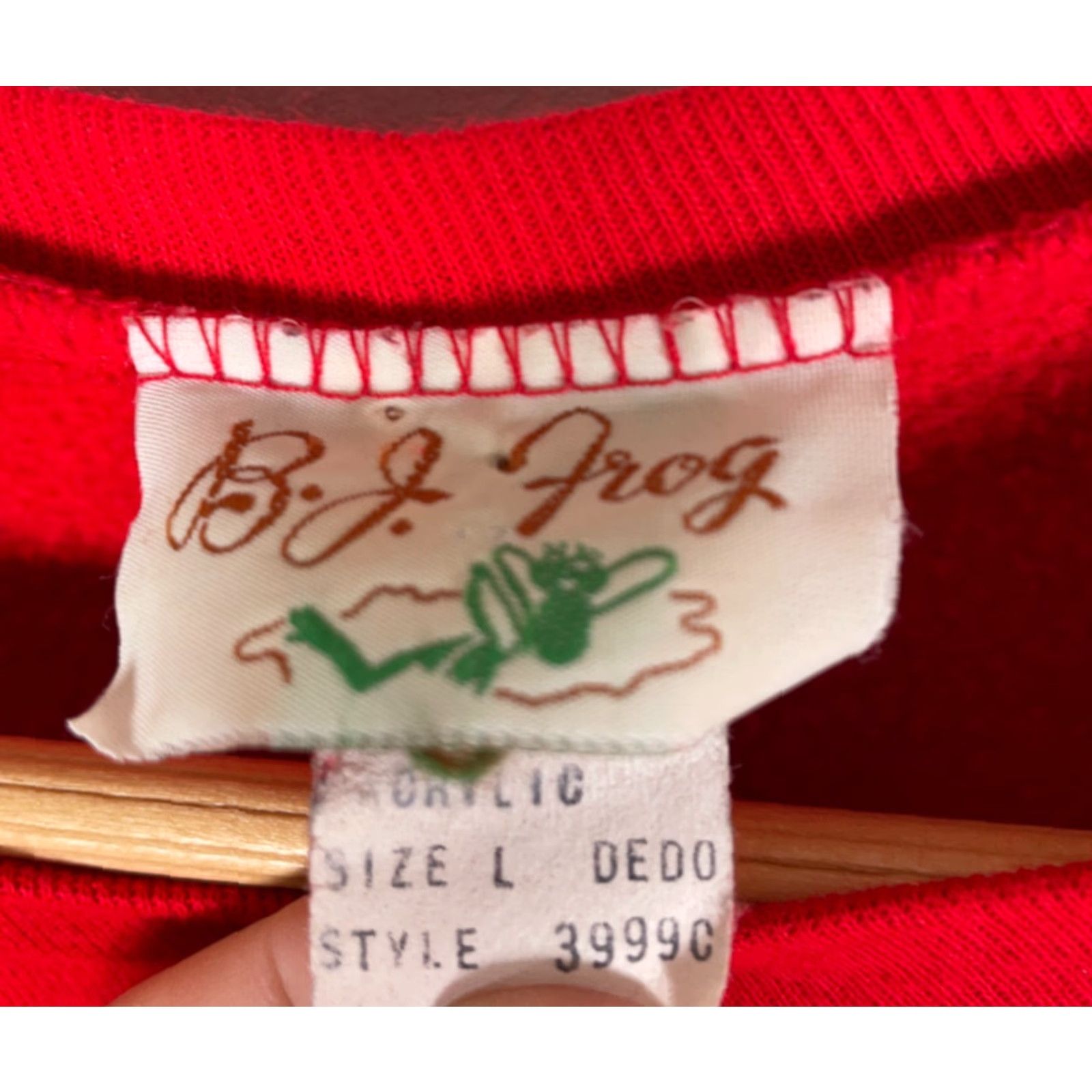 Vintage VINTAGE BJ Frog 80s Christmas Kittens Sweatshirt Women's Large Red Holiday Cat Print Pullover Size L / US 10 / IT 46 - 3 Thumbnail