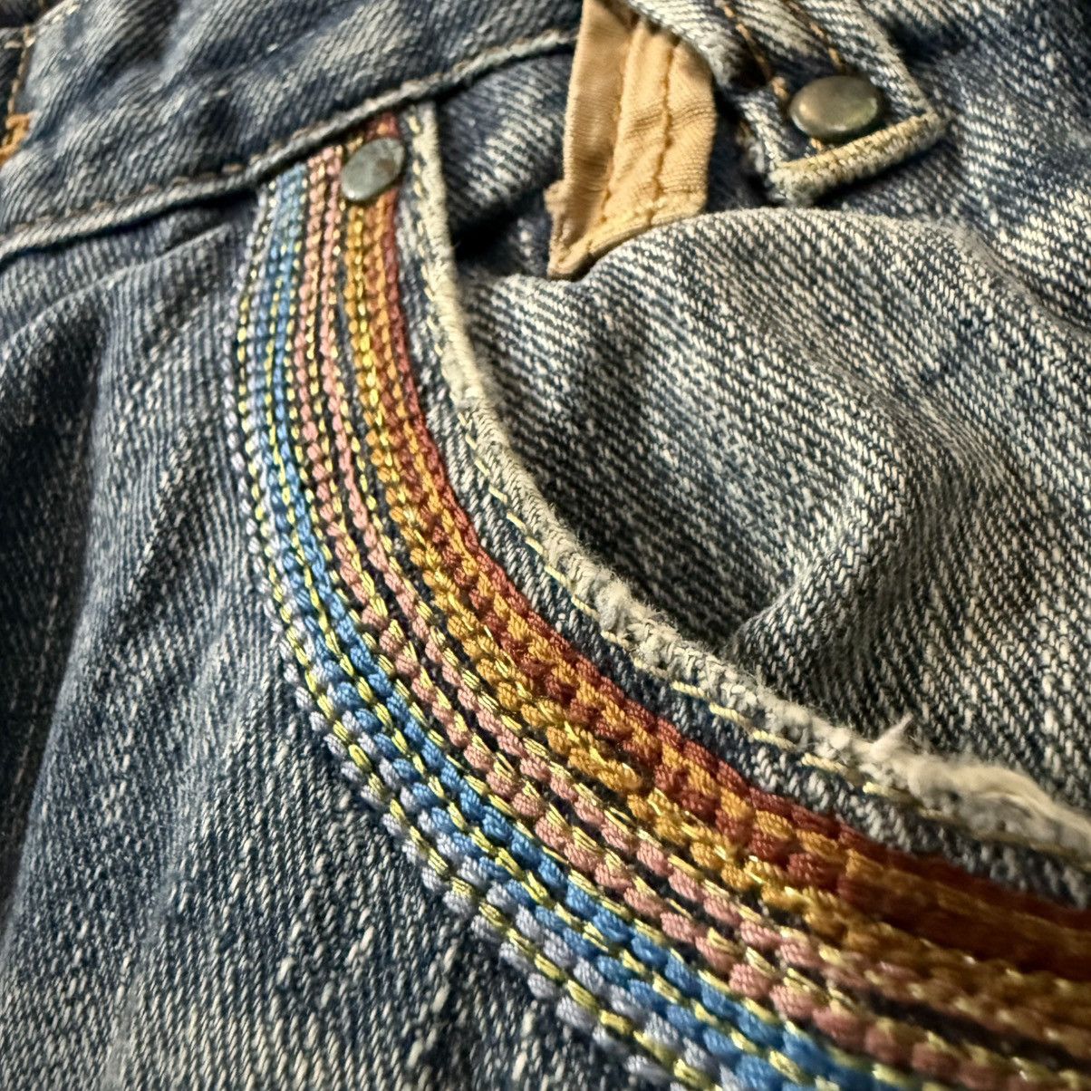 If Six Was Nine 🇯🇵🔥 Y2k Japanese Seditionaries Double Waist Ripped Denim Size US 31 - 12 Thumbnail