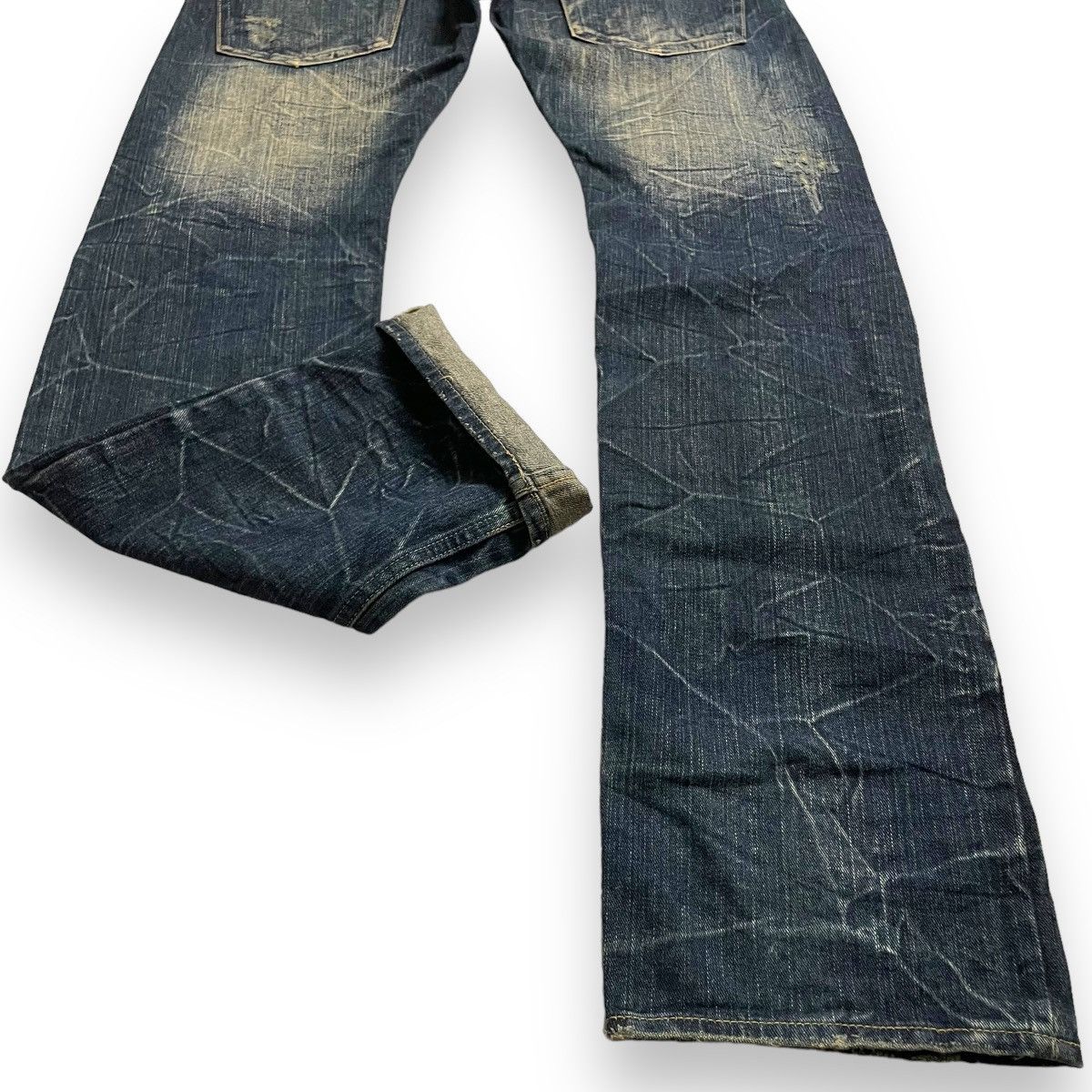If Six Was Nine × Japanese Brand × Le Grande Bleu (L.G.B.) 🇯🇵 DOMINATED HANDCRAFTED DOUBLE WAIST DISTRESSED DENIM PANTS Size US 30 / EU 46 - 13 Thumbnail