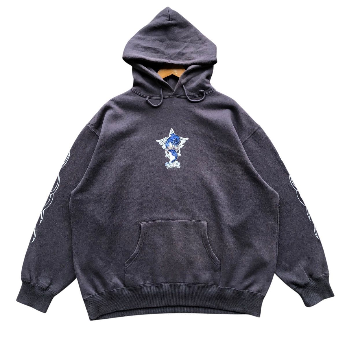 Ron Jon Surf Shop Vintage sunfaded BLUE CLUSH SURFBOARD dragon boxy hoodie Size US L / EU 52-54 / 3 - 2 Thumbnail