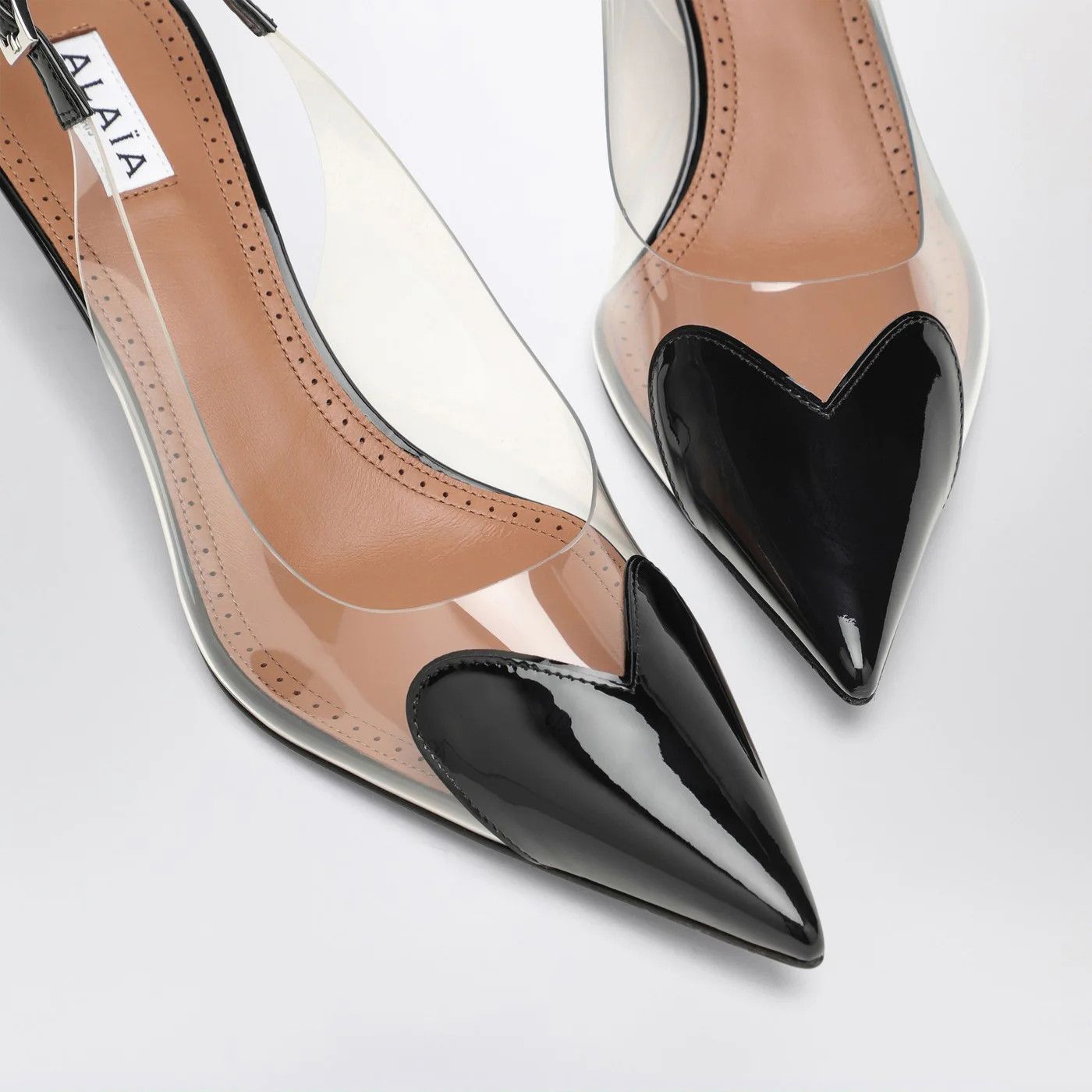Alaia o1d2blof0426 Le Coeur Patent Leather Slingback in Black Size US 7 / IT 37 - 5 Thumbnail