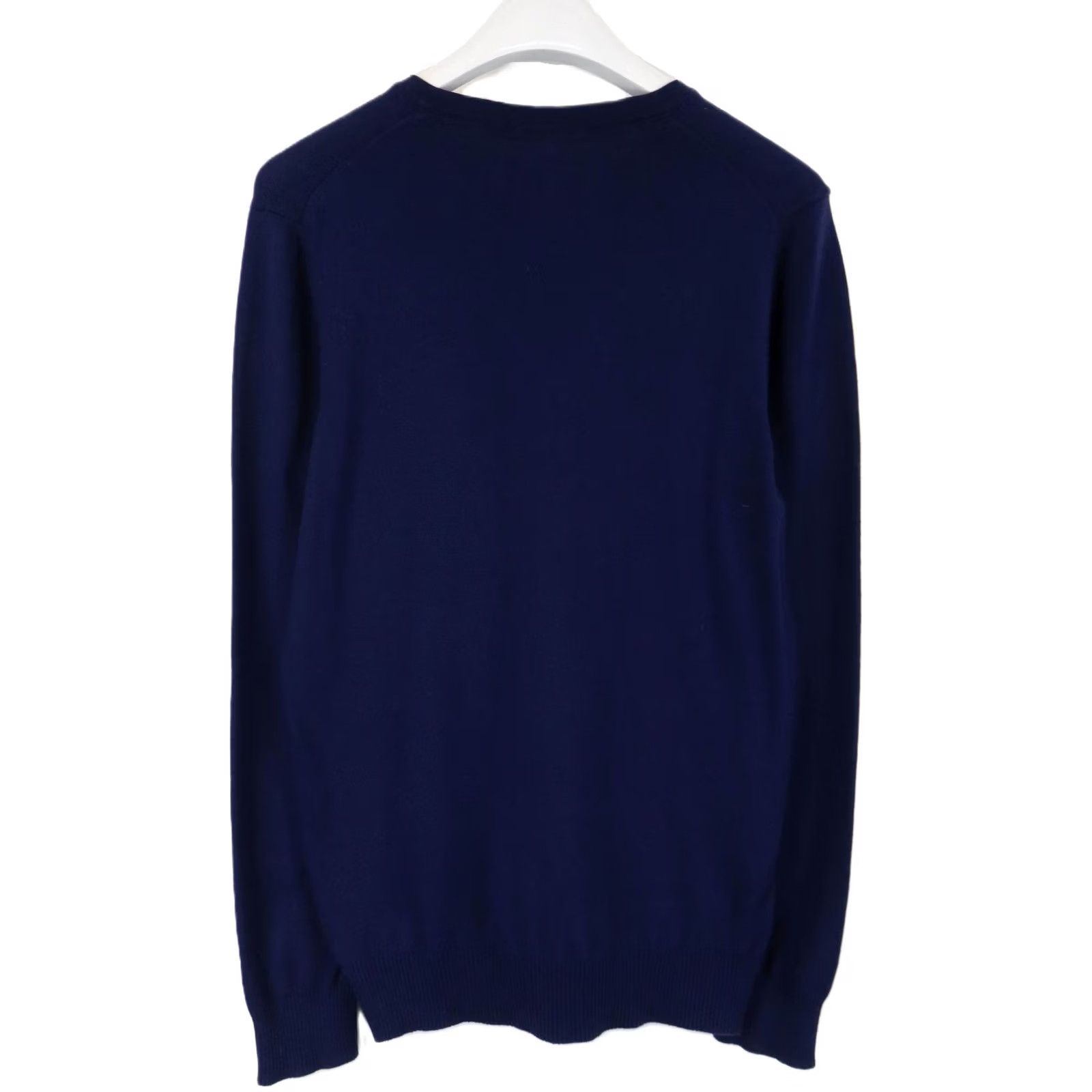 Lyle & Scott LYLE & SCOTT Jumper Men's MEDIUM Navy Blue Logo V-Neck Pullover Merino Blend Size US M / EU 48-50 / 2 - 2 Thumbnail
