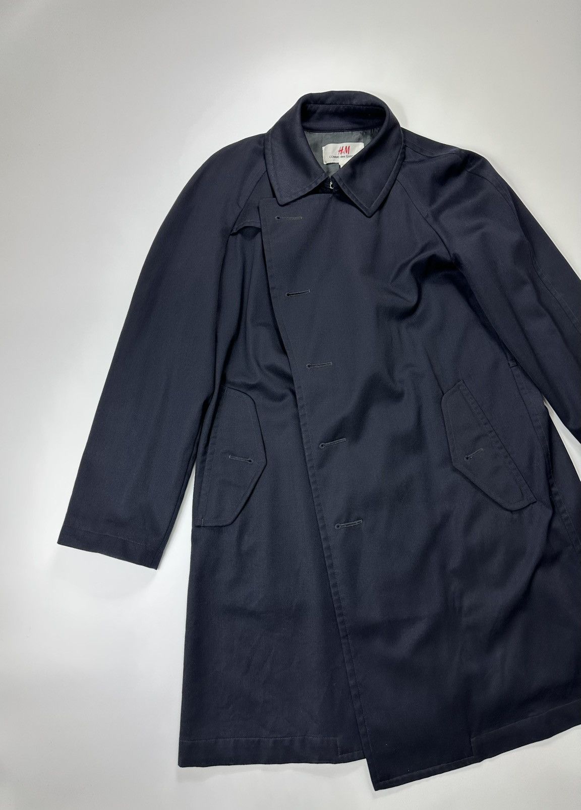 Comme des Garcons Comme Des Garcons x H&M Wool Coat Navy Blue Size US L / EU 52-54 / 3 - 3 Thumbnail