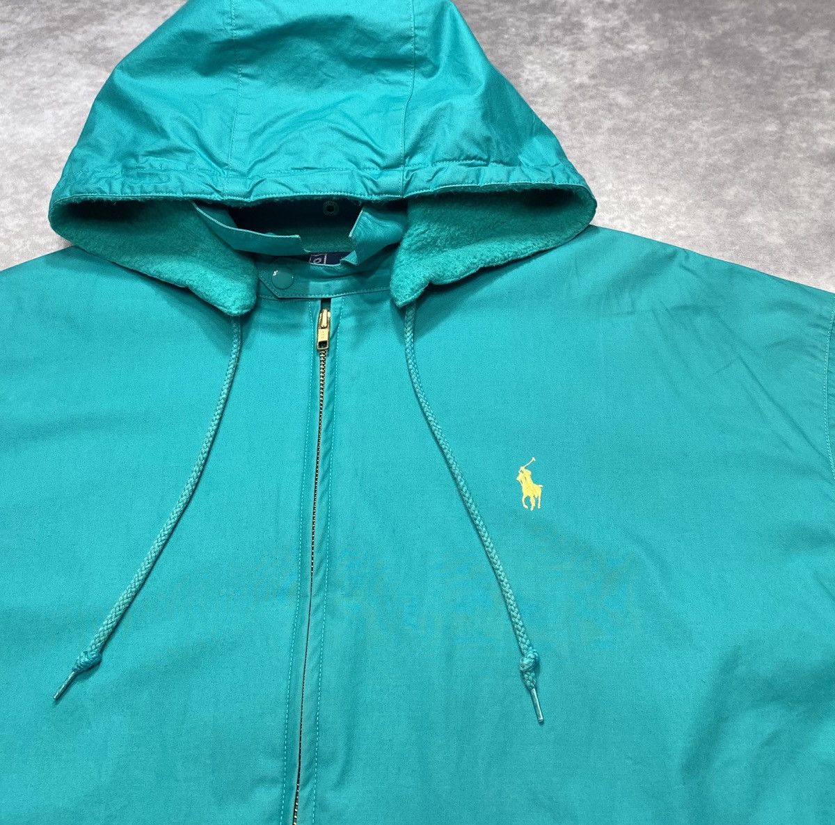 Polo Ralph Lauren 90s Vintage Polo Ralph Lauren Teal Hooded Windbreaker Jacket Size US XL / EU 56 / 4 - 2 Thumbnail