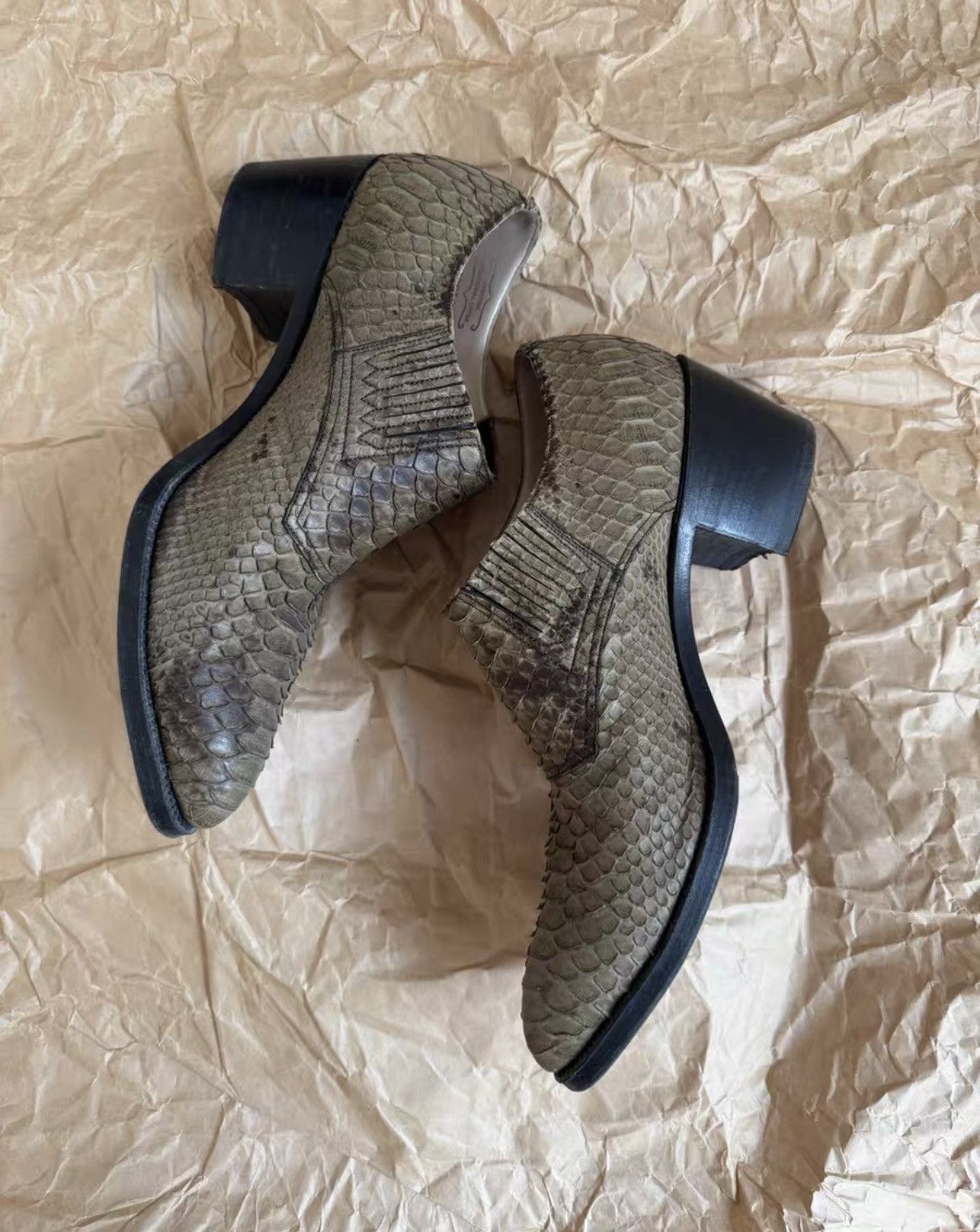 Takahiromiyashita The Soloist. TAKAHIROMIYASHITA THE SOLOIST crocodile pattern high heels Size US 8 / EU 41 - 1 Thumbnail