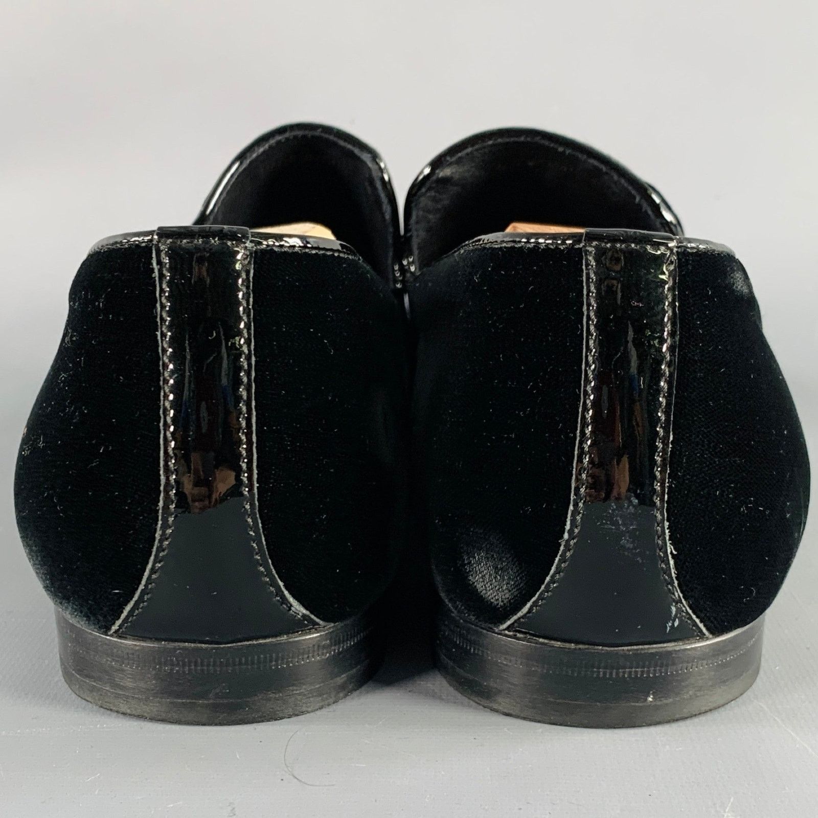 Jimmy Choo JIMMY CHOO Size 11.5 Black Grey Glitter Velvet Loafers Size US 11.5 / EU 44-45 - 3 Thumbnail