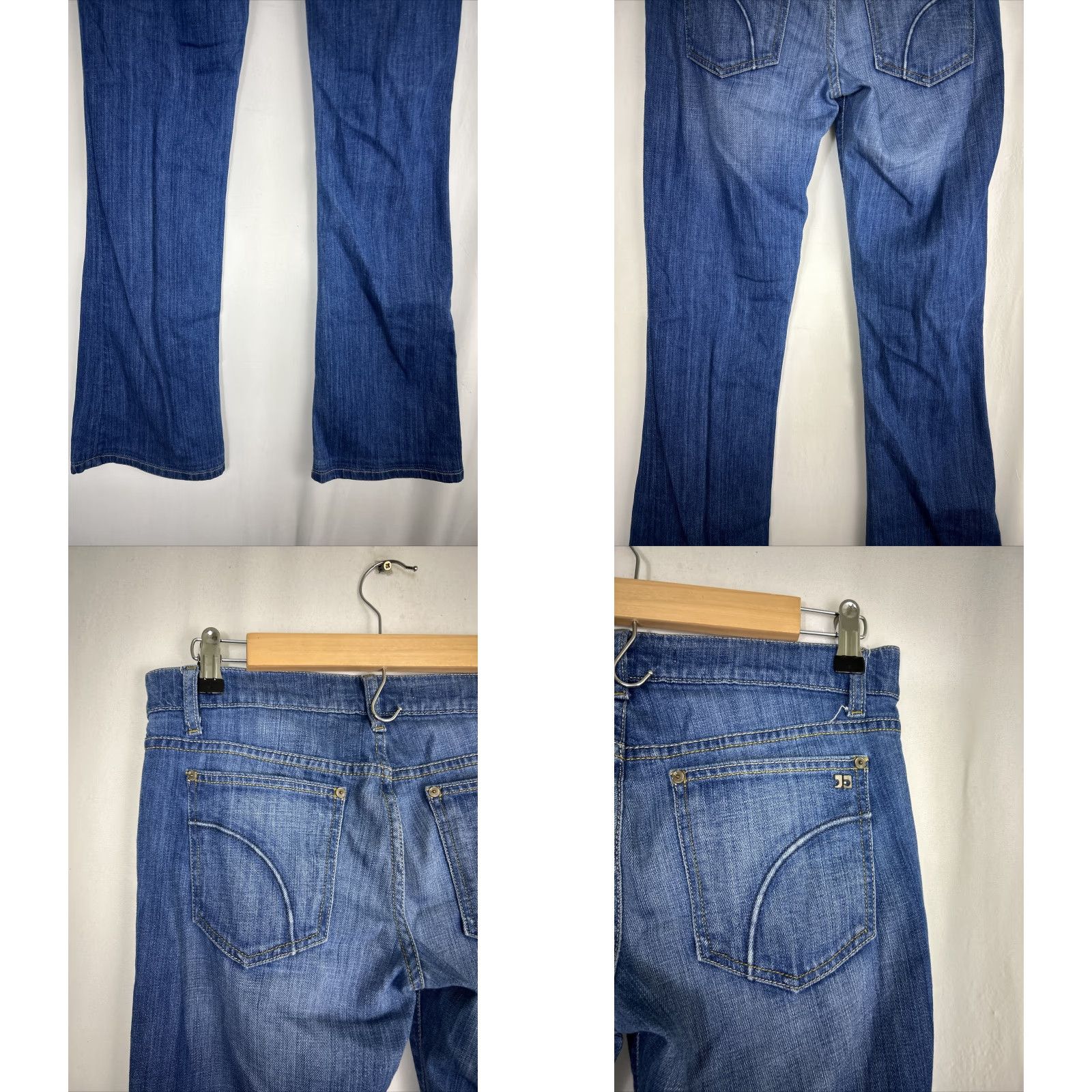 Vintage Joe's Jeans Rocker Flare Jeans Women's Medium Wash Blue 30x32 5-Pocket Distressed No Zip Closure Cotton Denim Vintage: No Size 26 Regular Size 26" / US 2 / IT 38 - 8 Thumbnail