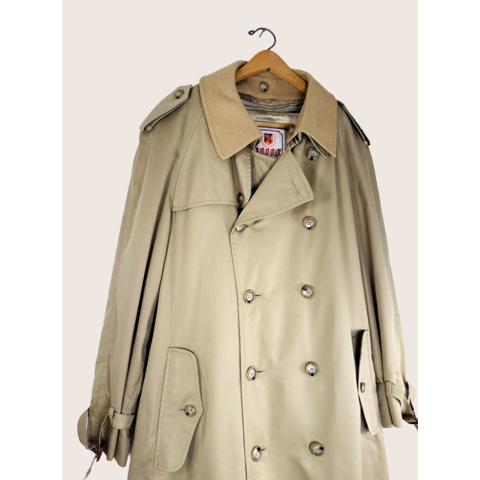 Baracuta BARACUTA Long Wool Trenchcoat Dark Light Brown Belted Overcoat - 44 Long - Baracuta Coat Mens Vintage 1940s 50s 60s Style EX Size US S / EU 44-46 / 1 - 1 Thumbnail